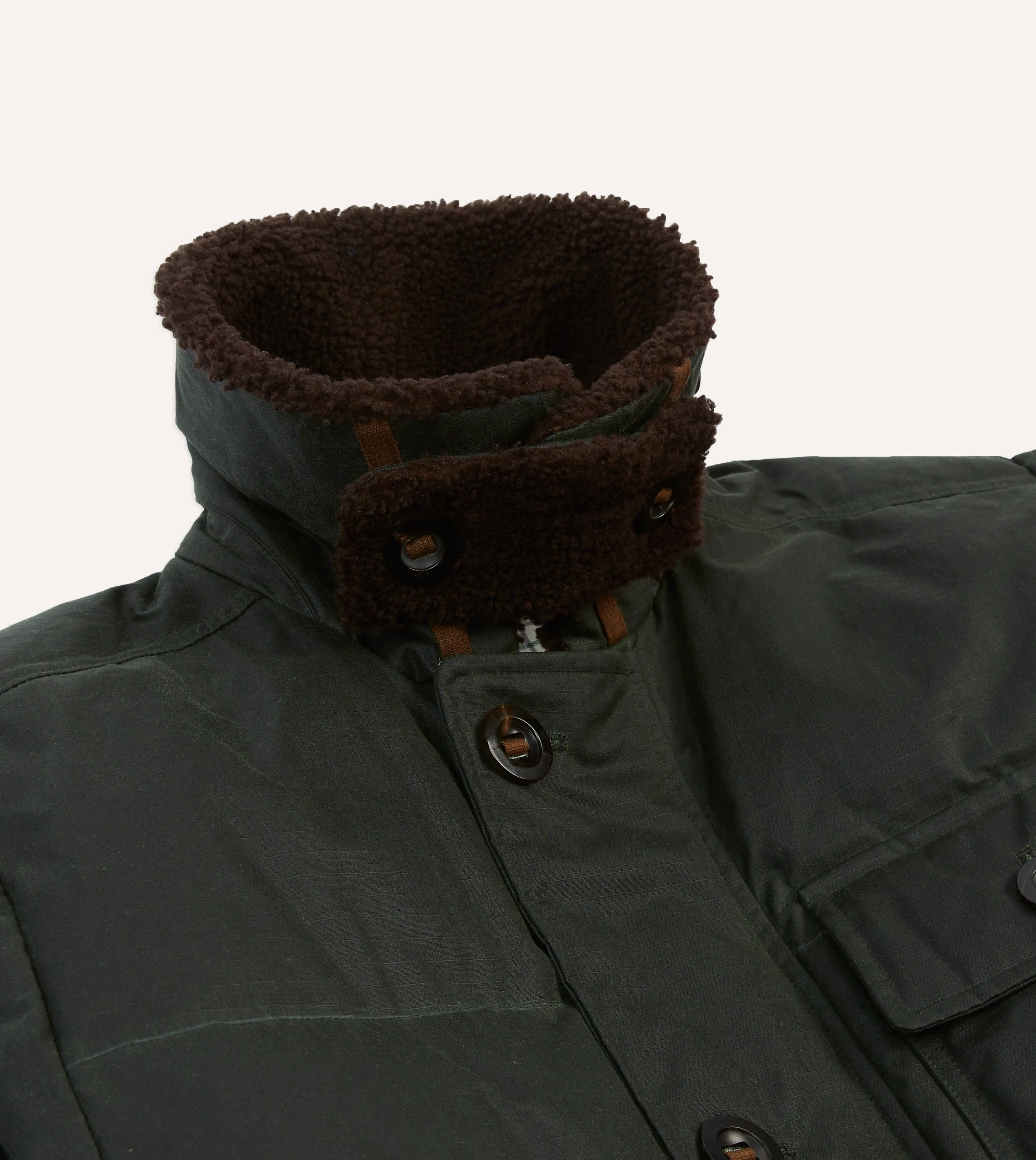Green Waxed Cotton Expedition Parka sold by Drake's London product image thumbnail 4