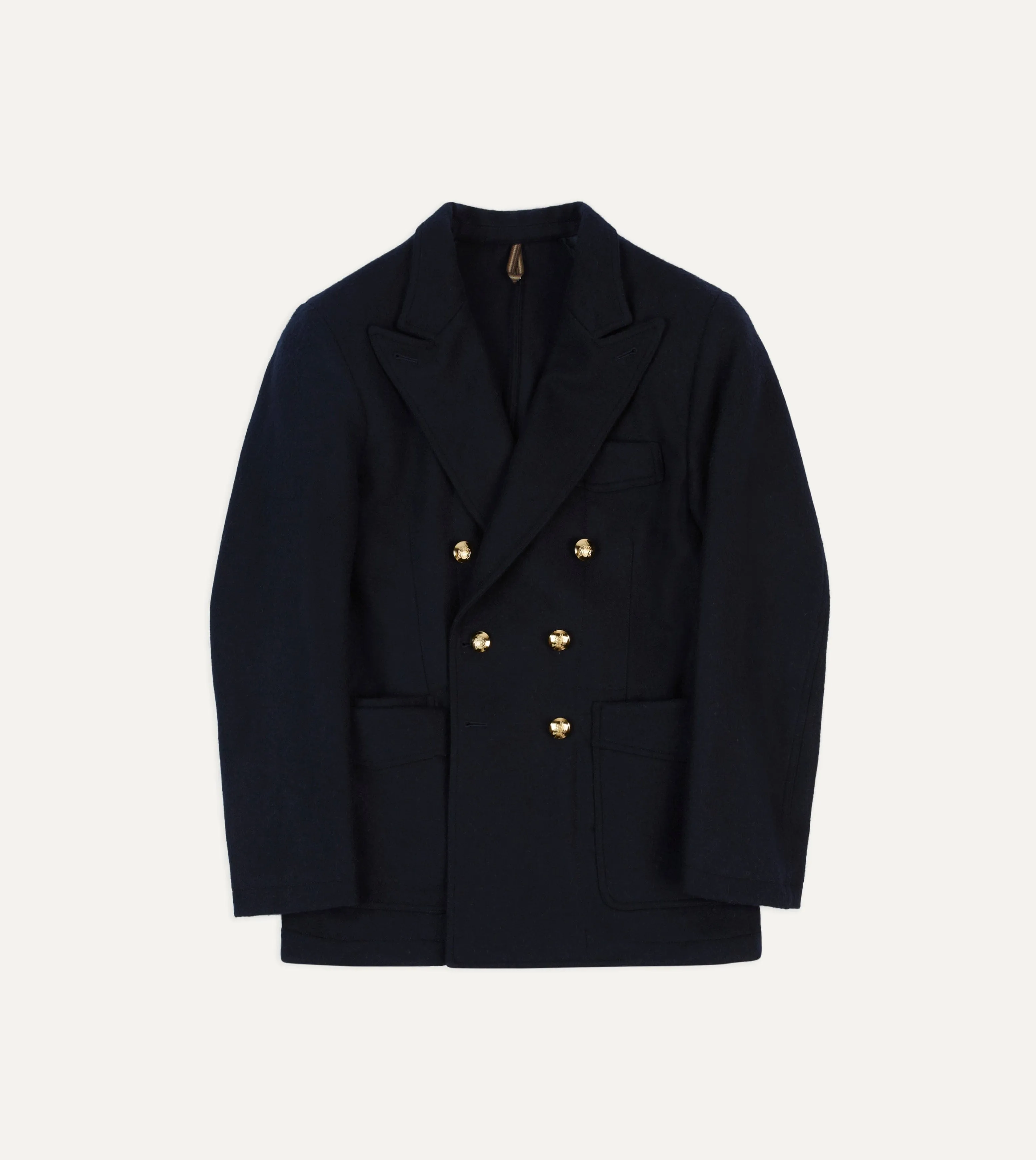 Navy Melton Wool Games Blazer Mk. III sold by Drake's London