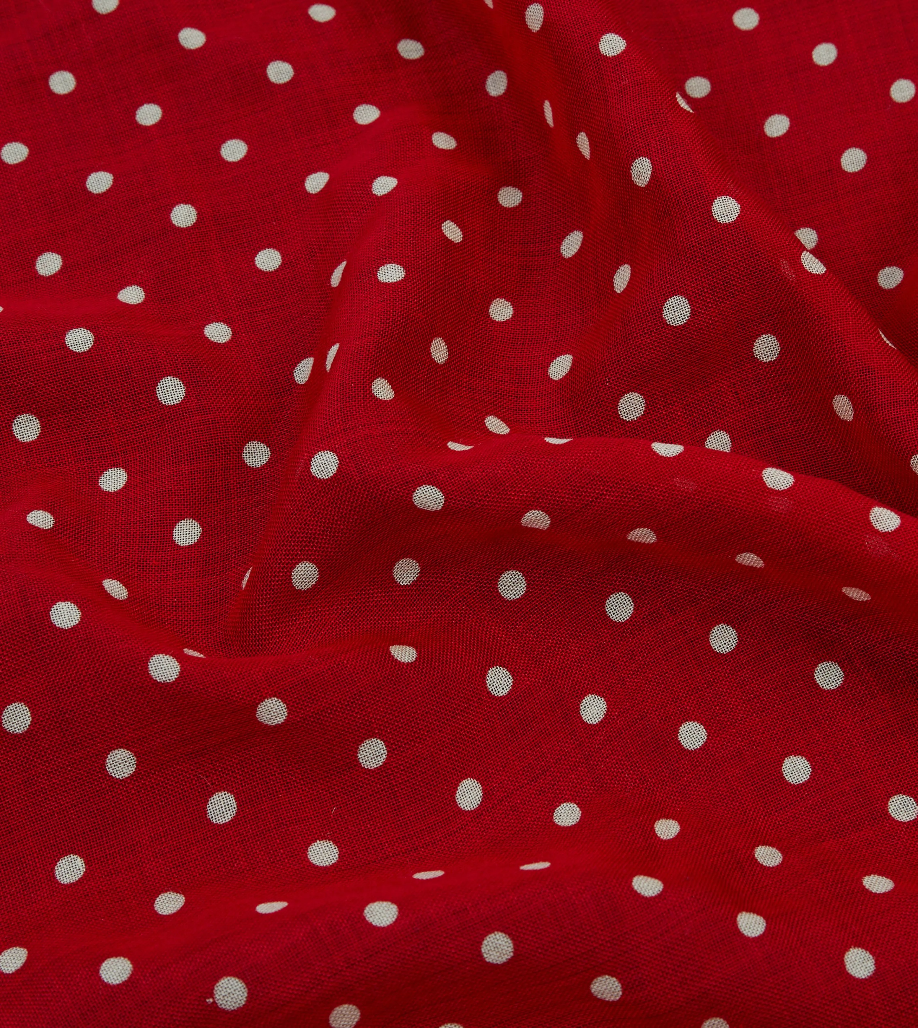 Red Spot Print Wool-Silk Pocket Square sold by Drake's London product image thumbnail 2