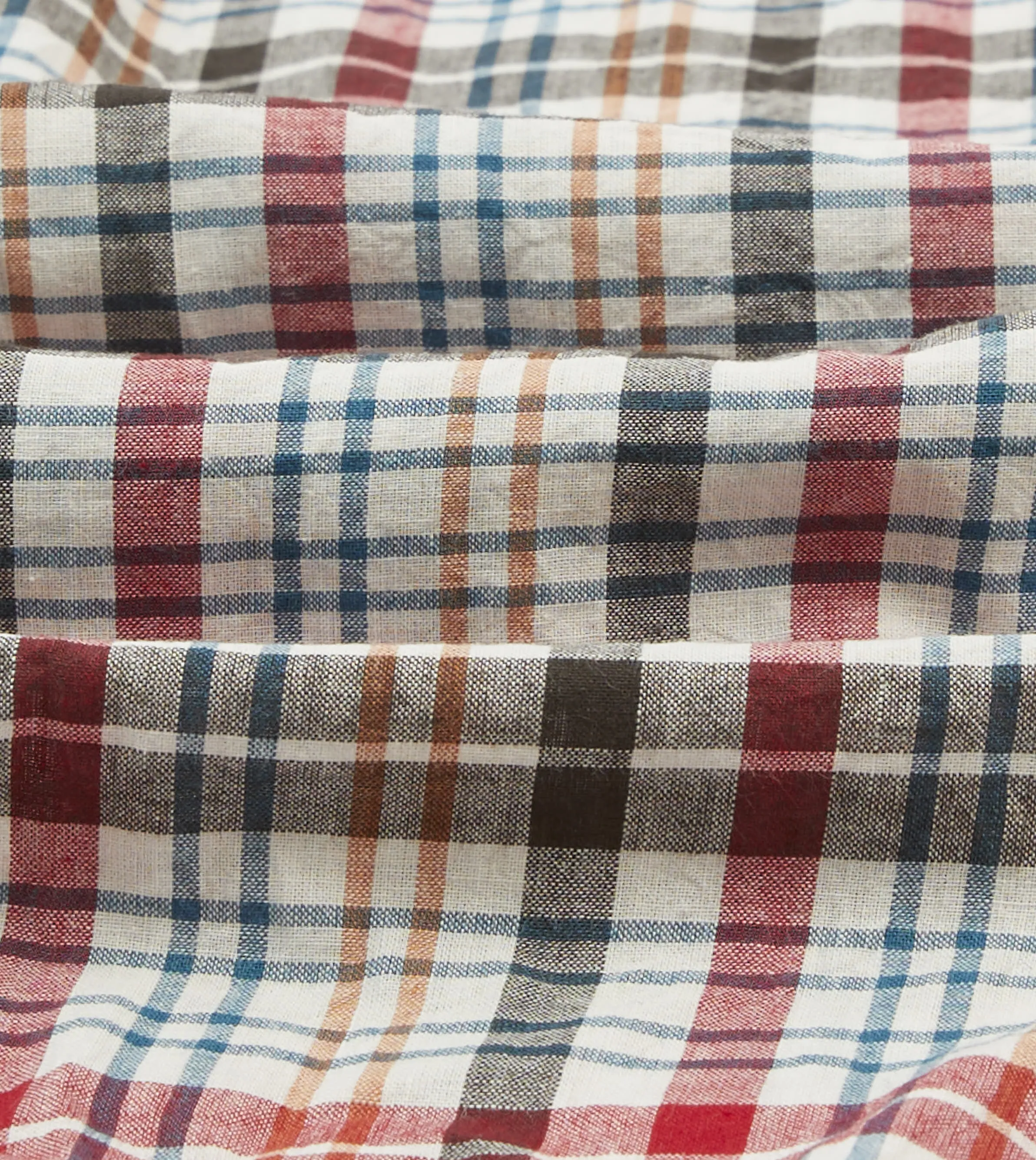 Red and Black Madras Check Cotton Button-Down Shirt sold by Drake's London product image thumbnail 2