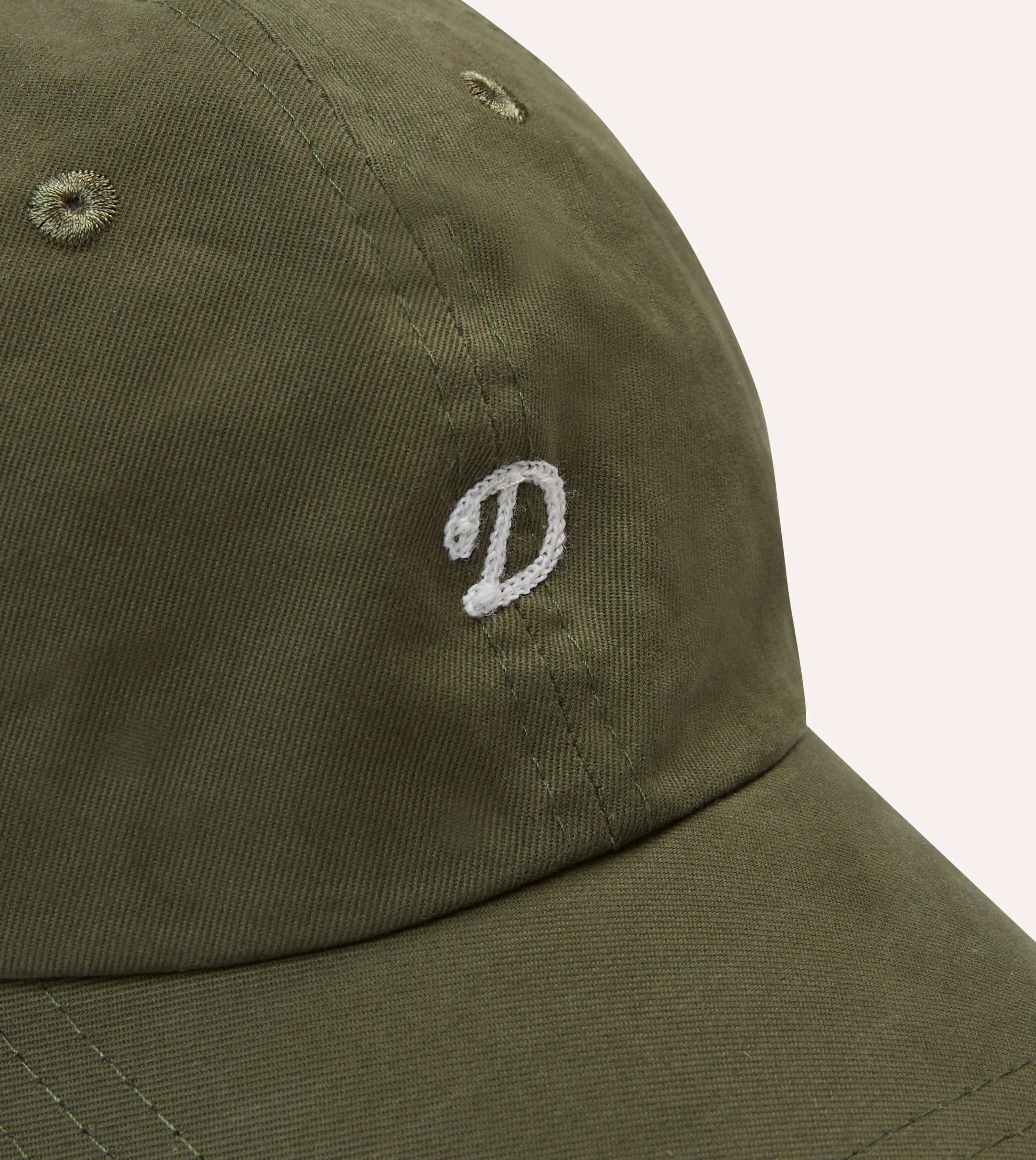 Green Chainstitch 'D' Cotton Twill Baseball Cap sold by Drake's London product image thumbnail 3