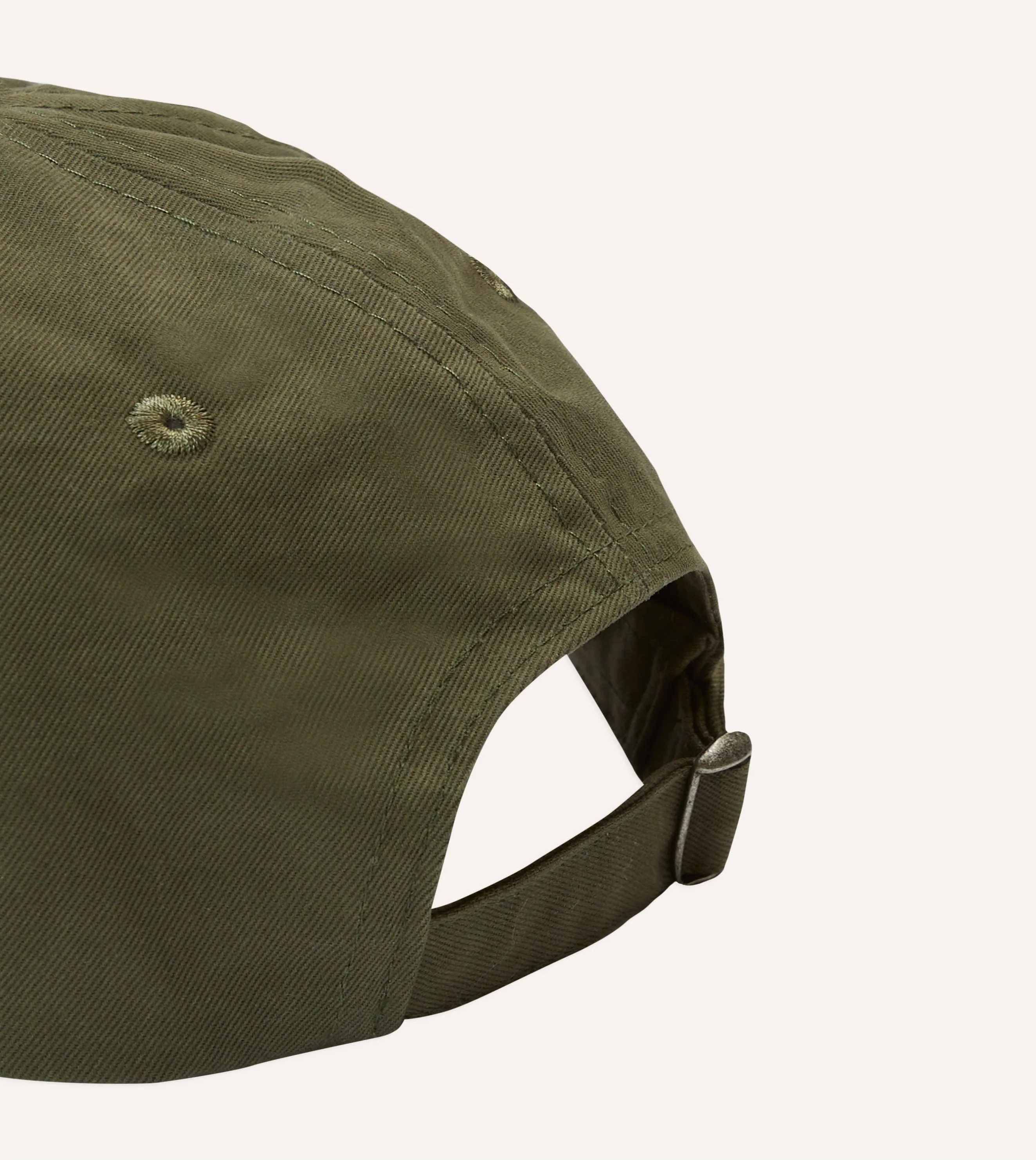 Green Chainstitch 'D' Cotton Twill Baseball Cap sold by Drake's London product image thumbnail 2