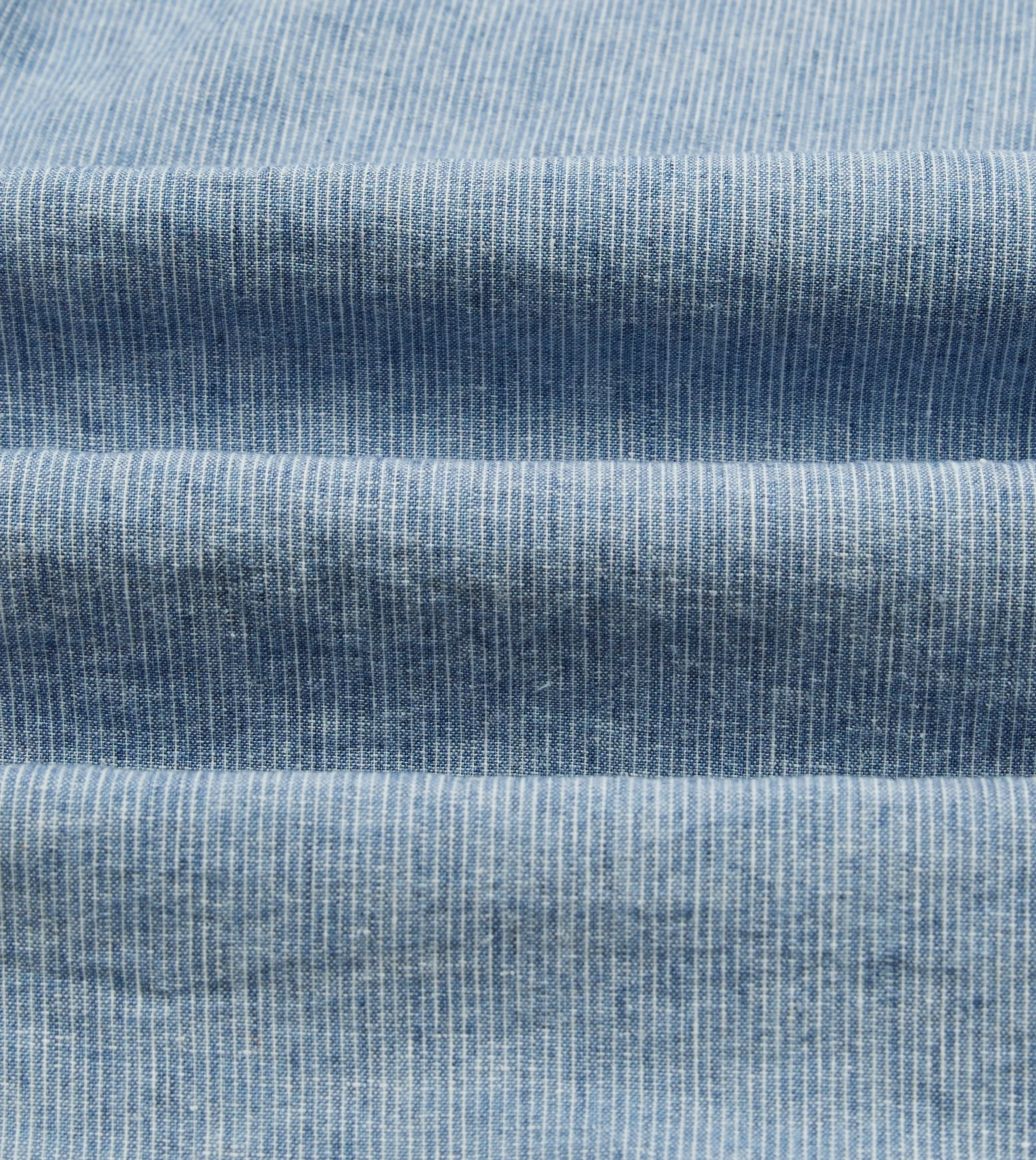 Striped Denim Cotton Button-Down Shirt sold by Drake's London product image thumbnail 2