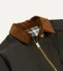 Olive Waxed Long Coverall Jacket sold by Drake's London