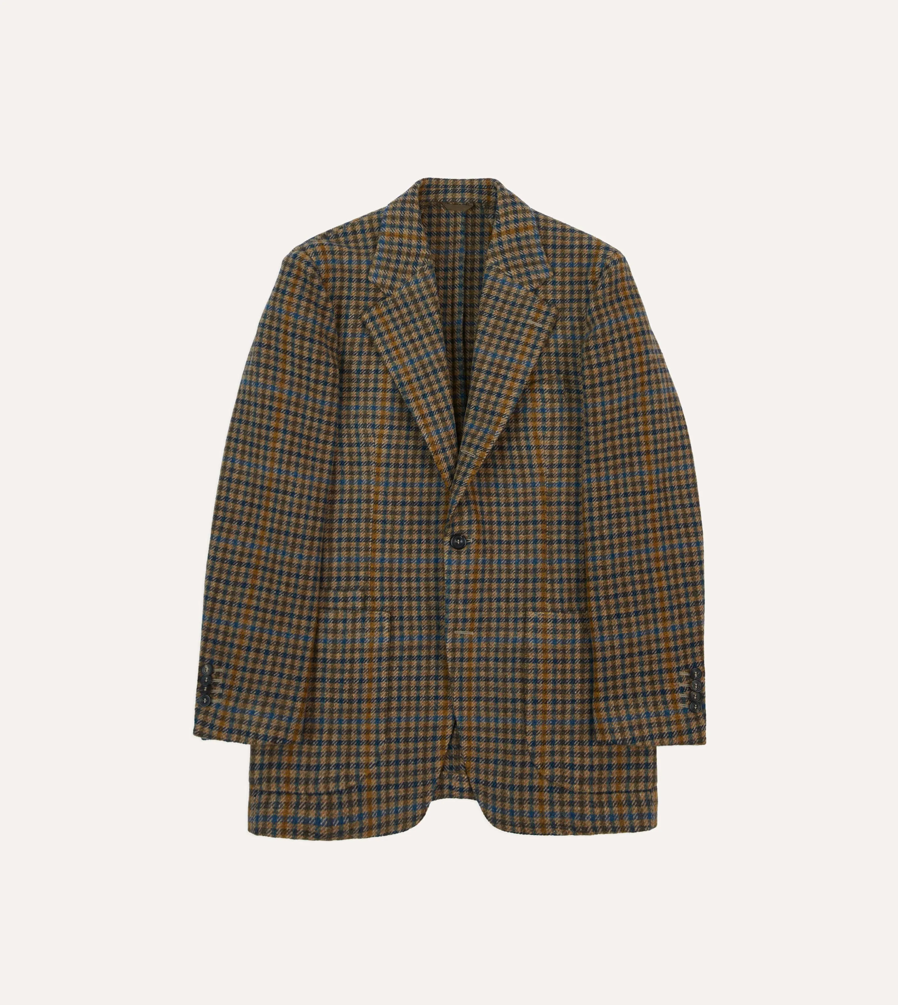 Blue Gun Club Check Tweed Blazer sold by Drake's London