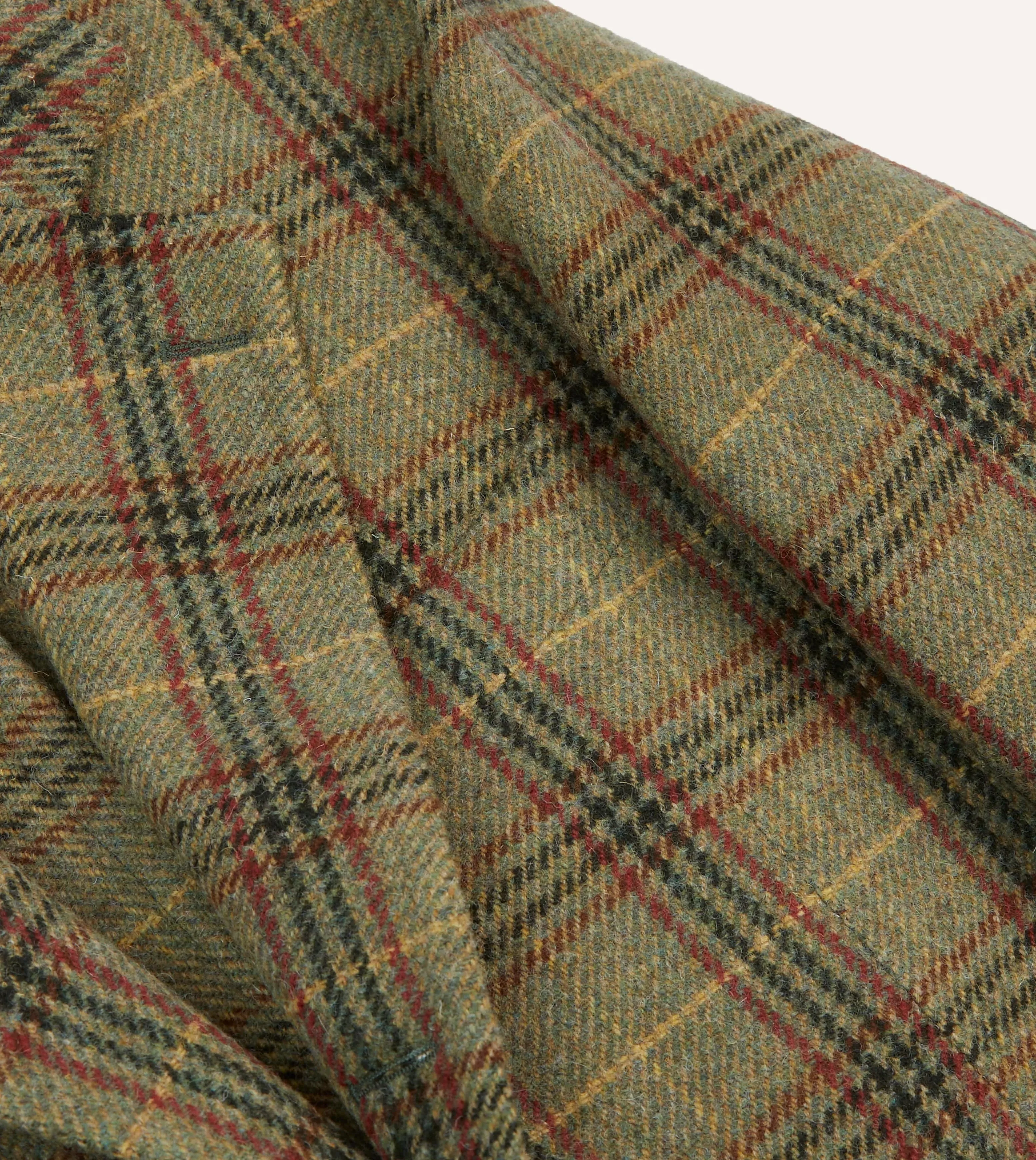 Olive Check Tweed Blazer sold by Drake's London product image thumbnail 4