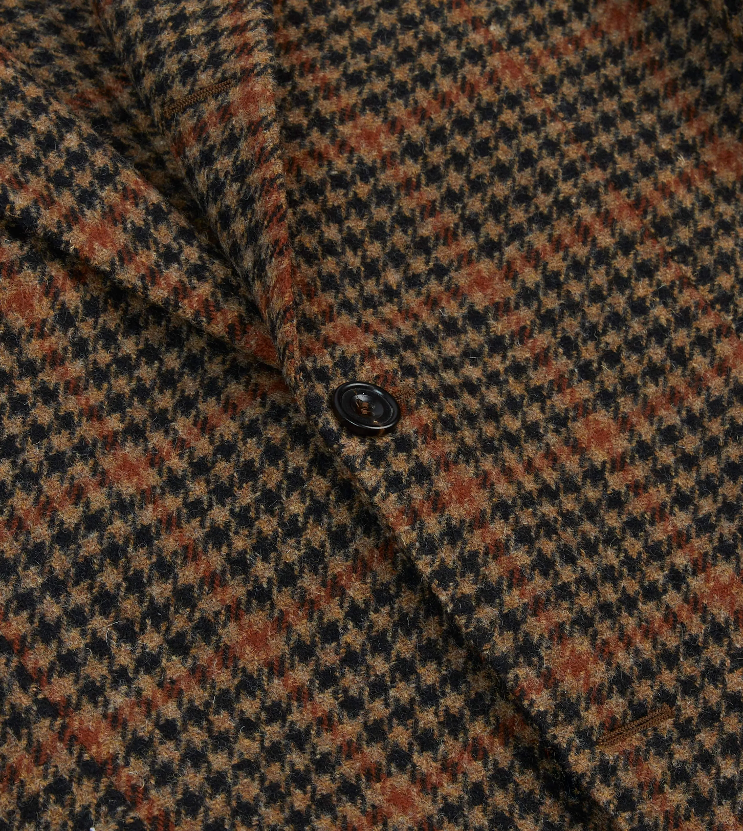 Rust Houndstooth Check Tweed Blazer sold by Drake's London product image thumbnail 5