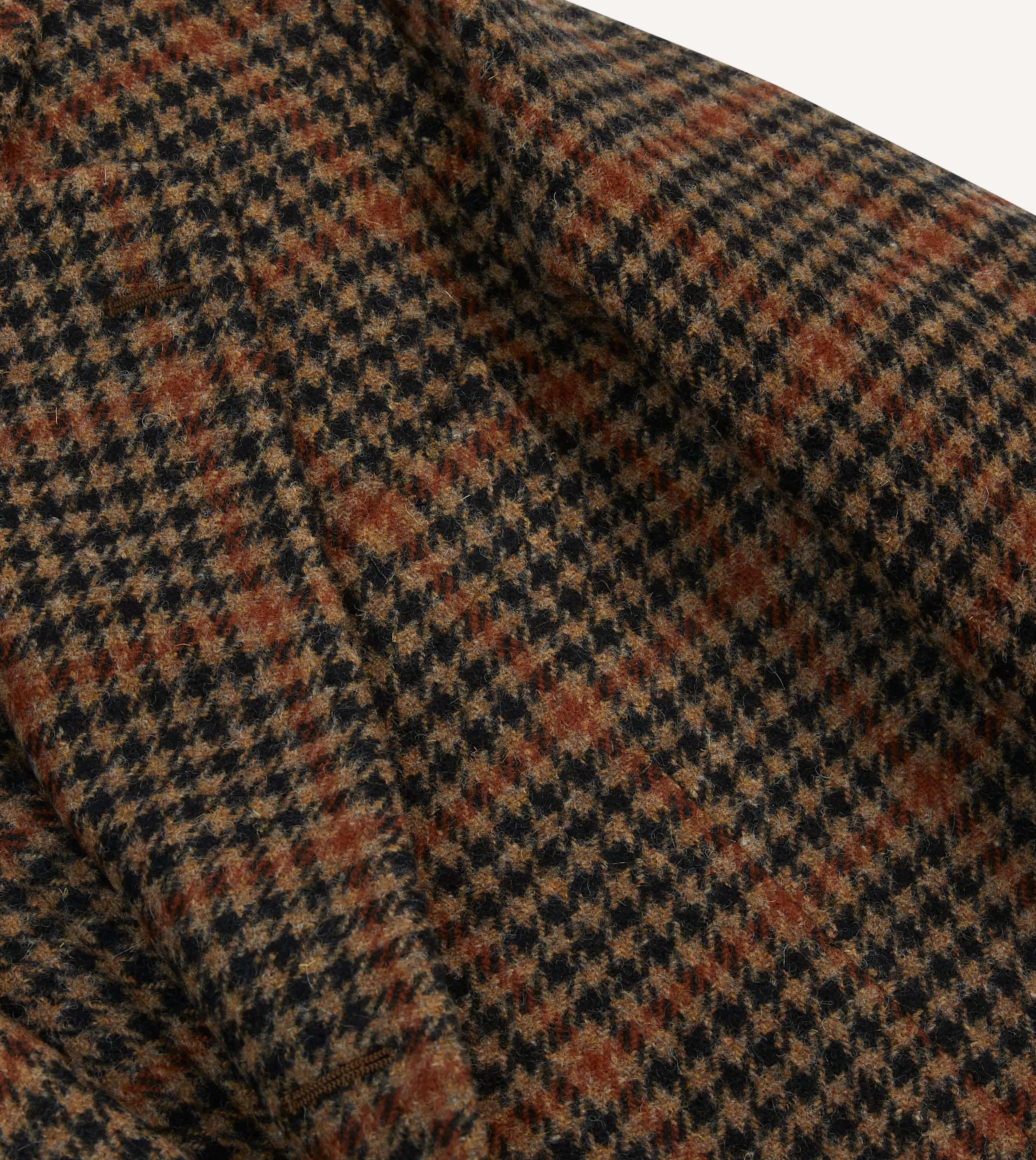 Rust Houndstooth Check Tweed Blazer sold by Drake's London product image thumbnail 4