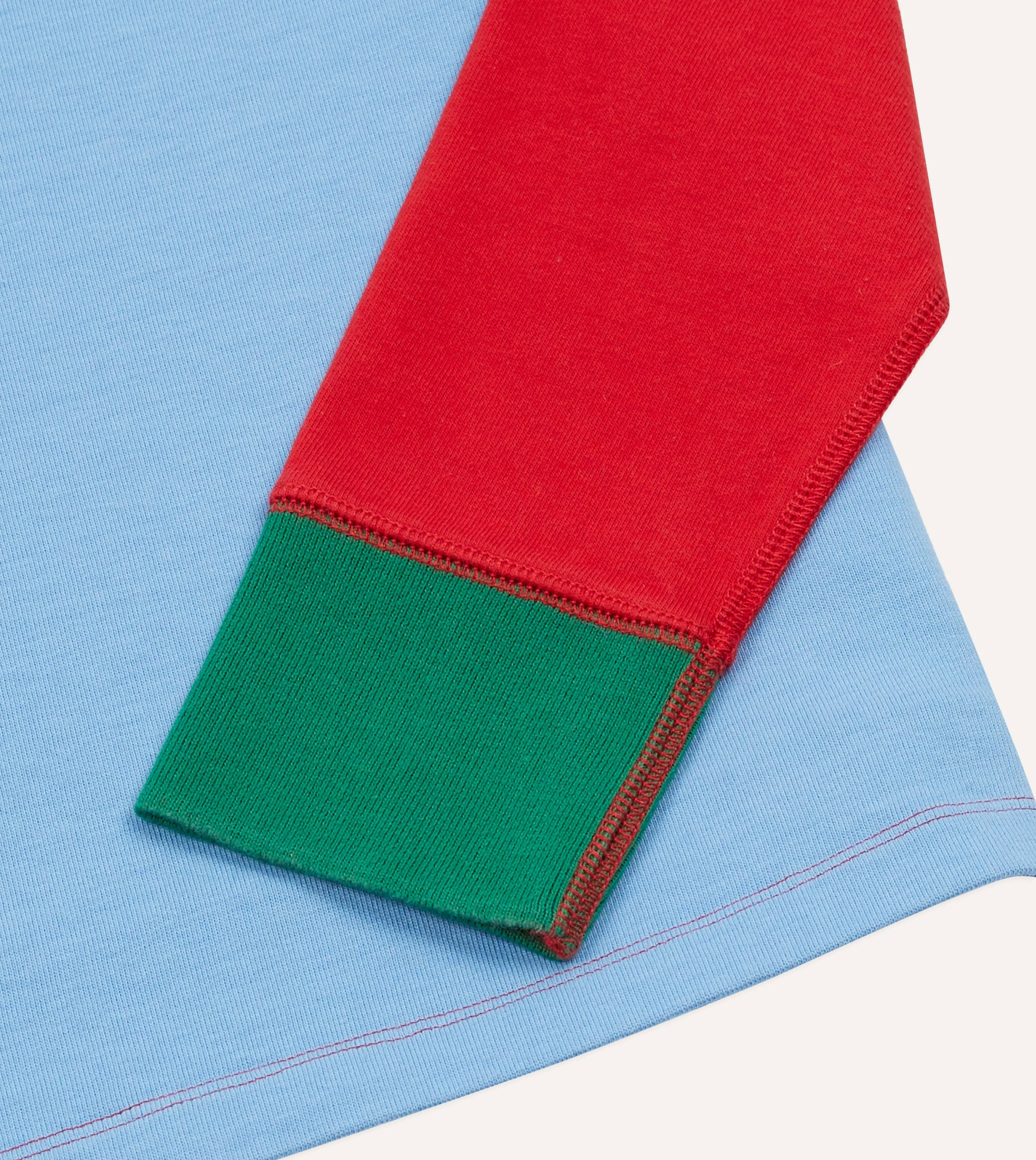 Multi Block Stripe Mock Collar Long-Sleeve Jersey sold by Drake's London product image thumbnail 5