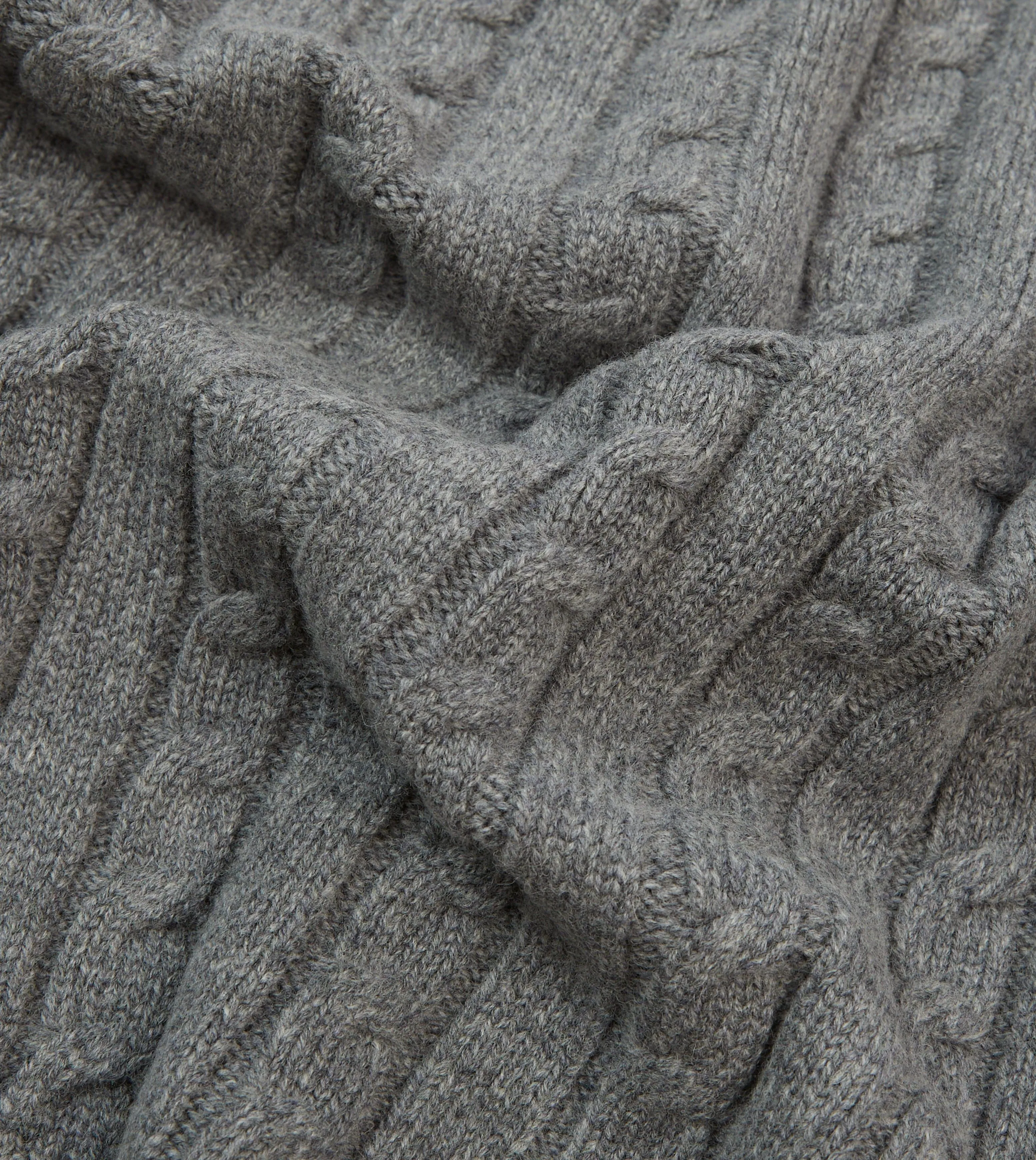 Grey Lambswool 6 Button Cable Knit Cardigan sold by Drake's London product image thumbnail 2