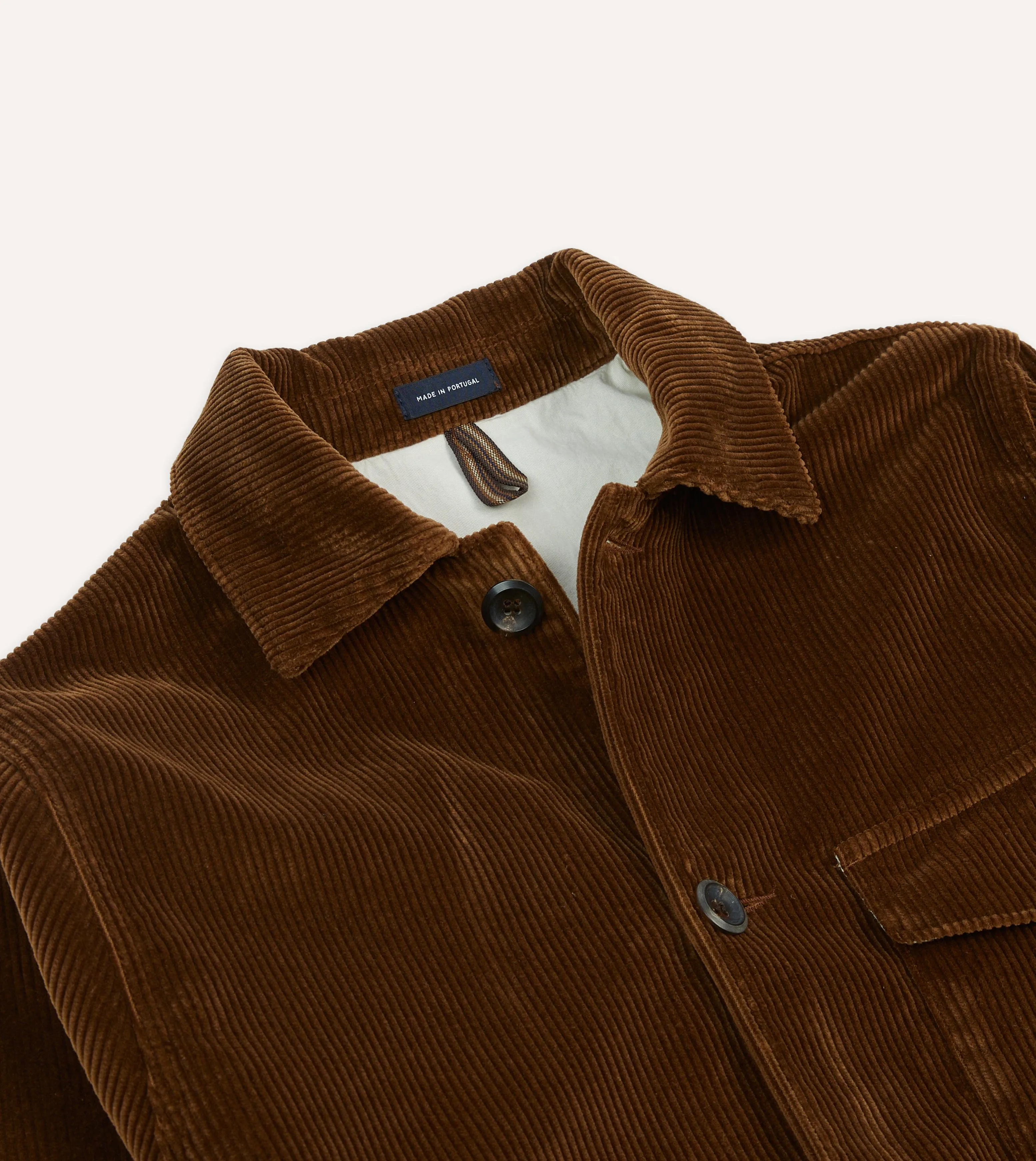 Tan Corduroy Three-Pocket Field Jacket sold by Drake's London product image thumbnail 3