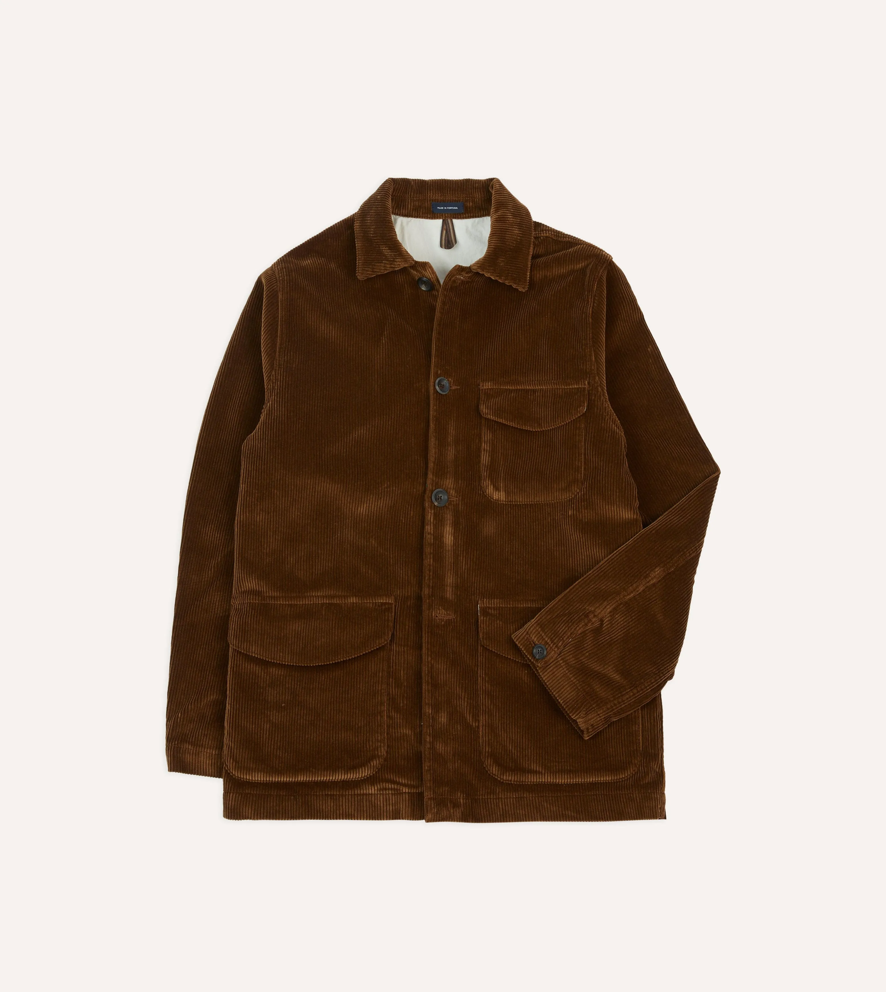 Tan Corduroy Three-Pocket Field Jacket sold by Drake's London