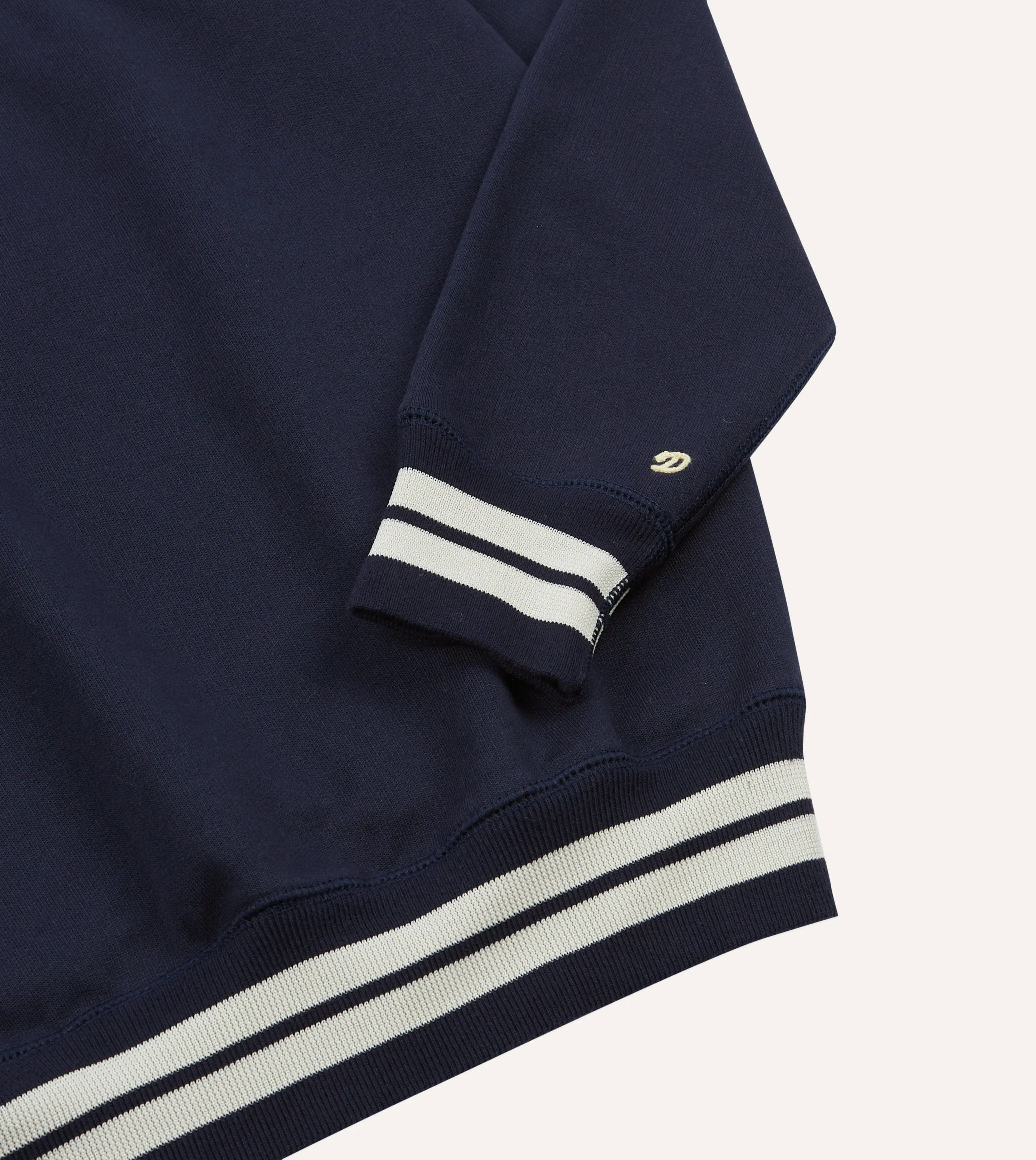 Navy Striped Rib Cotton Jersey Sweatshirt sold by Drake's London product image thumbnail 4