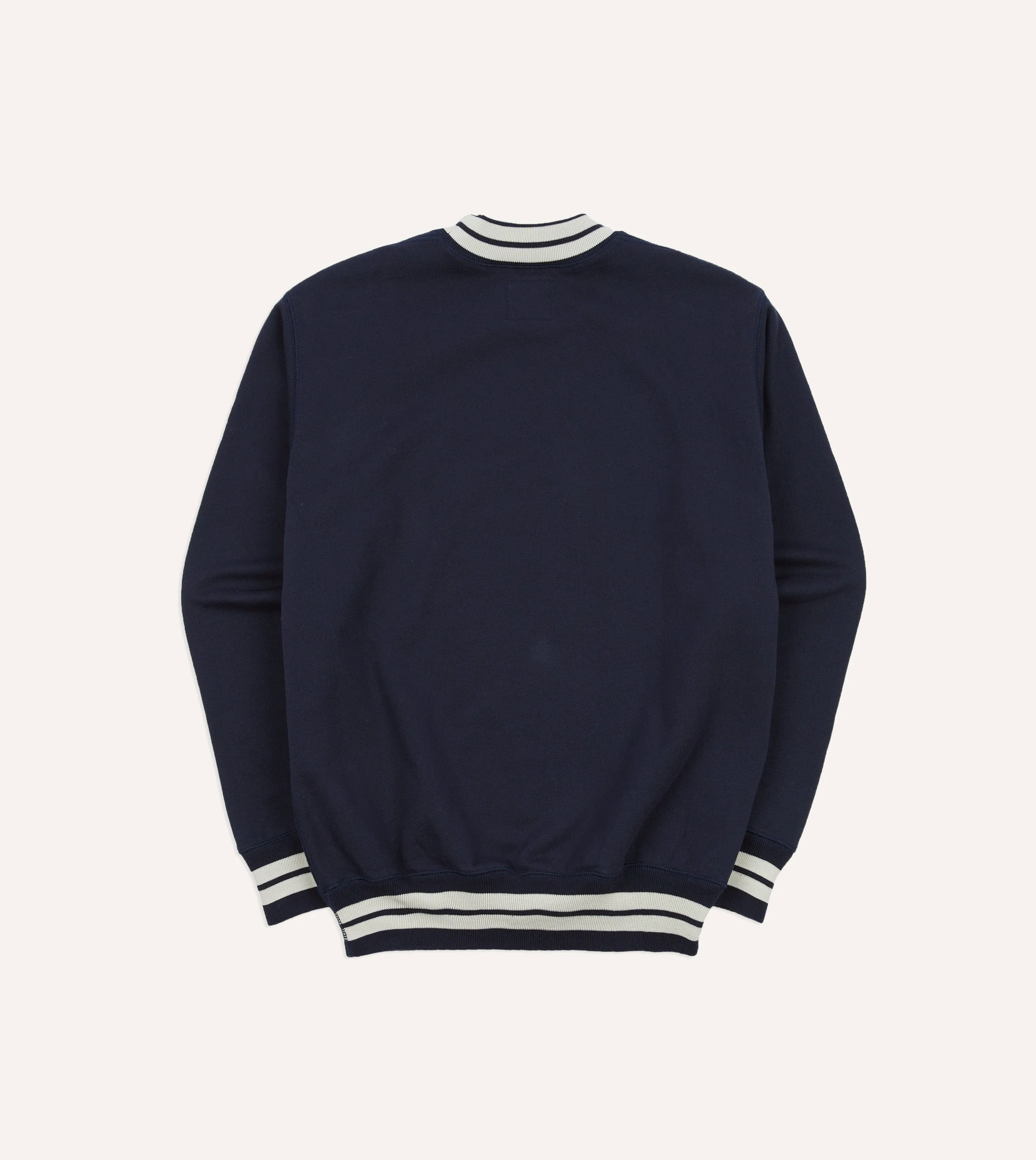 Navy Striped Rib Cotton Jersey Sweatshirt sold by Drake's London product image thumbnail 5