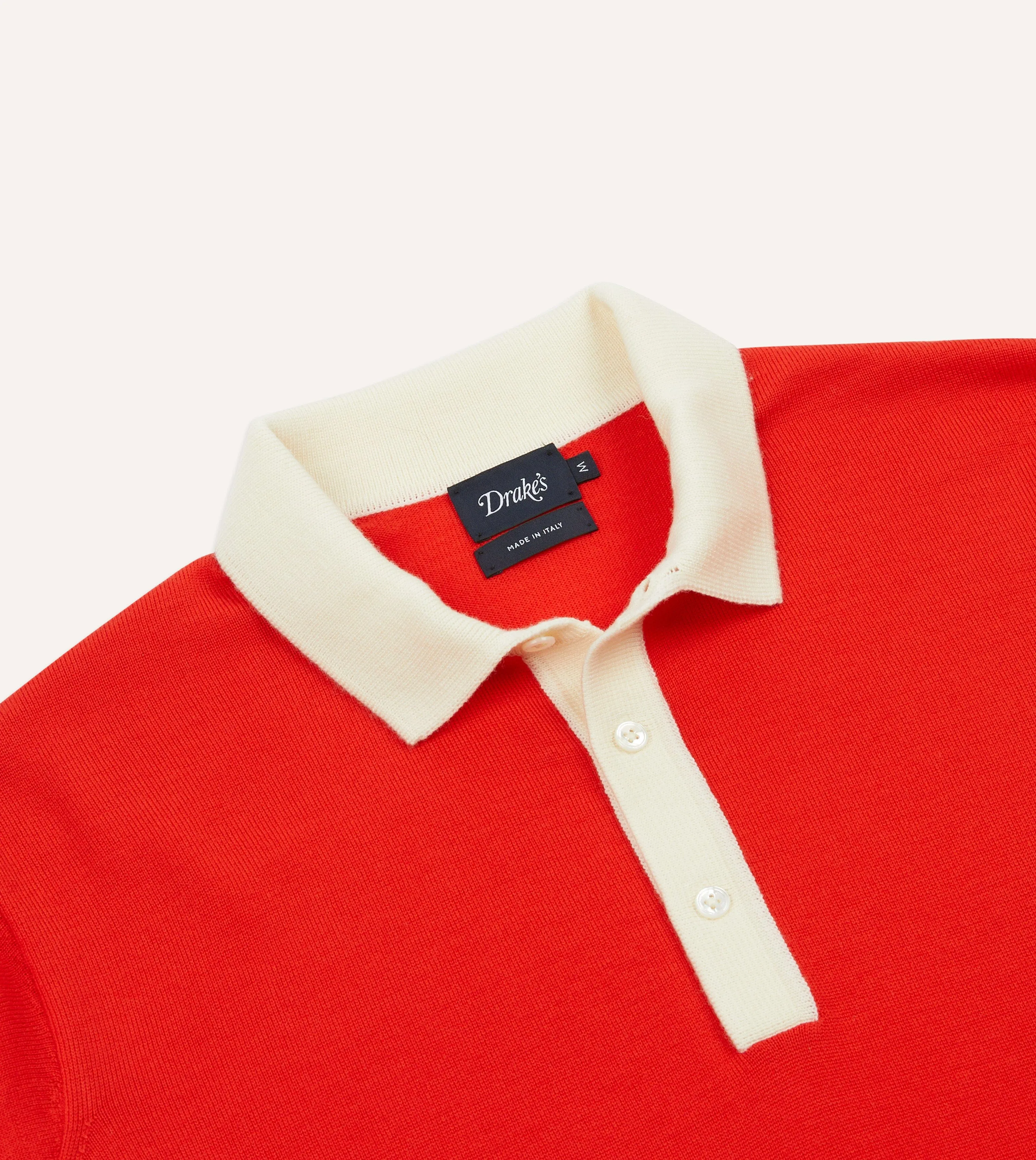 Red Merino Wool Knitted Rugby Shirt sold by Drake's London product image thumbnail 3