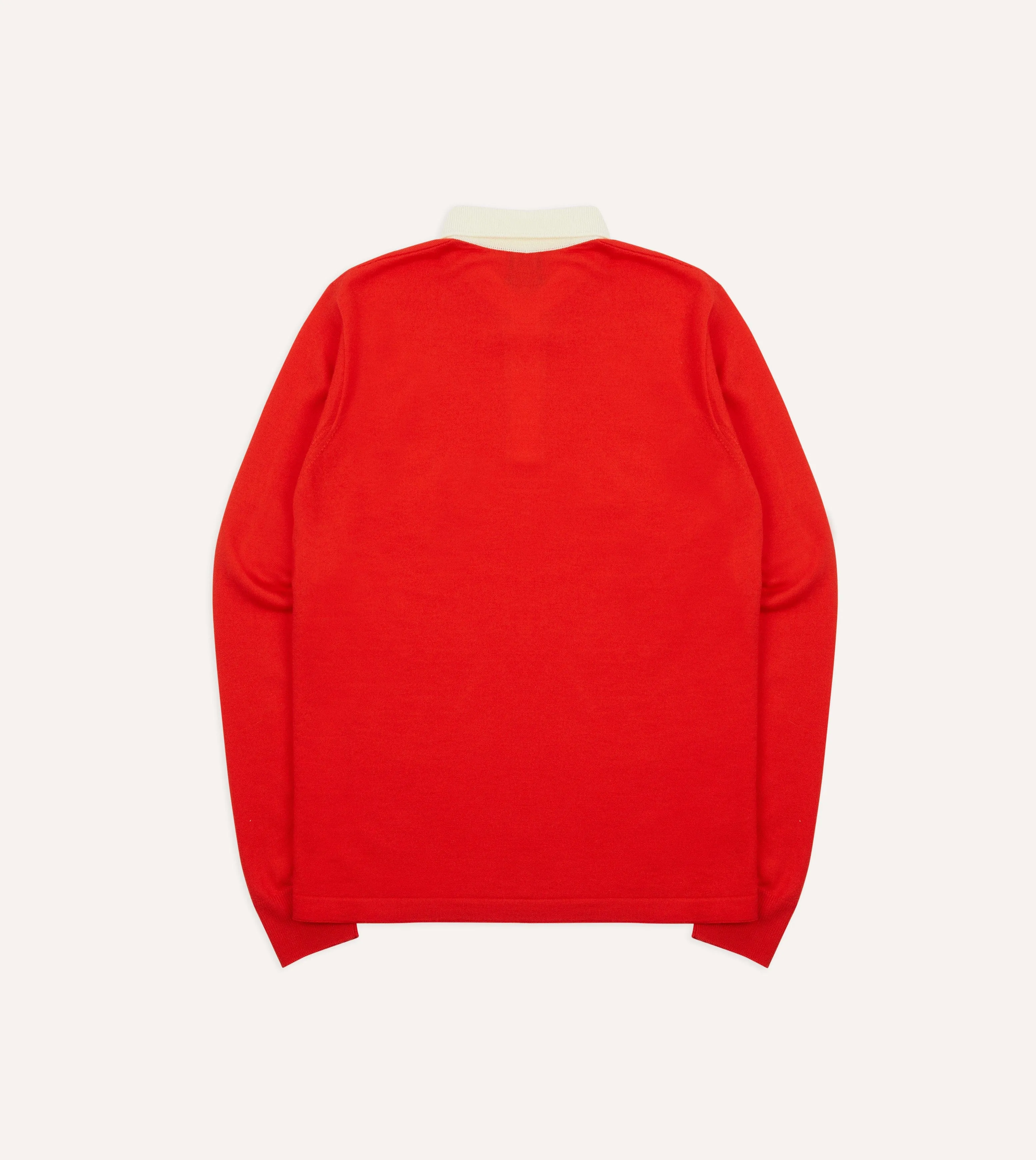 Red Merino Wool Knitted Rugby Shirt sold by Drake's London product image thumbnail 5