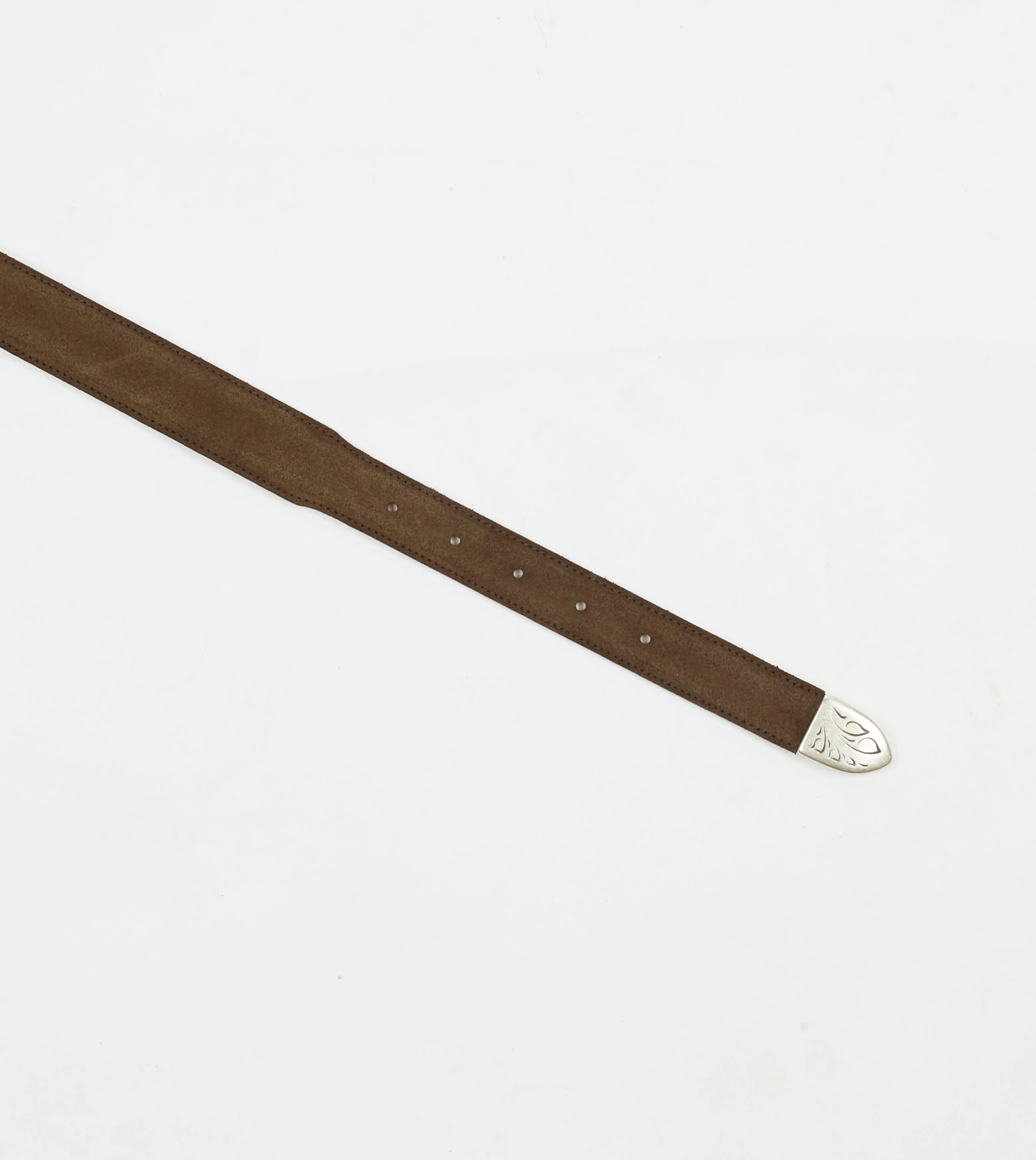 Dark Brown Suede Western Belt sold by Drake's London product image thumbnail 4