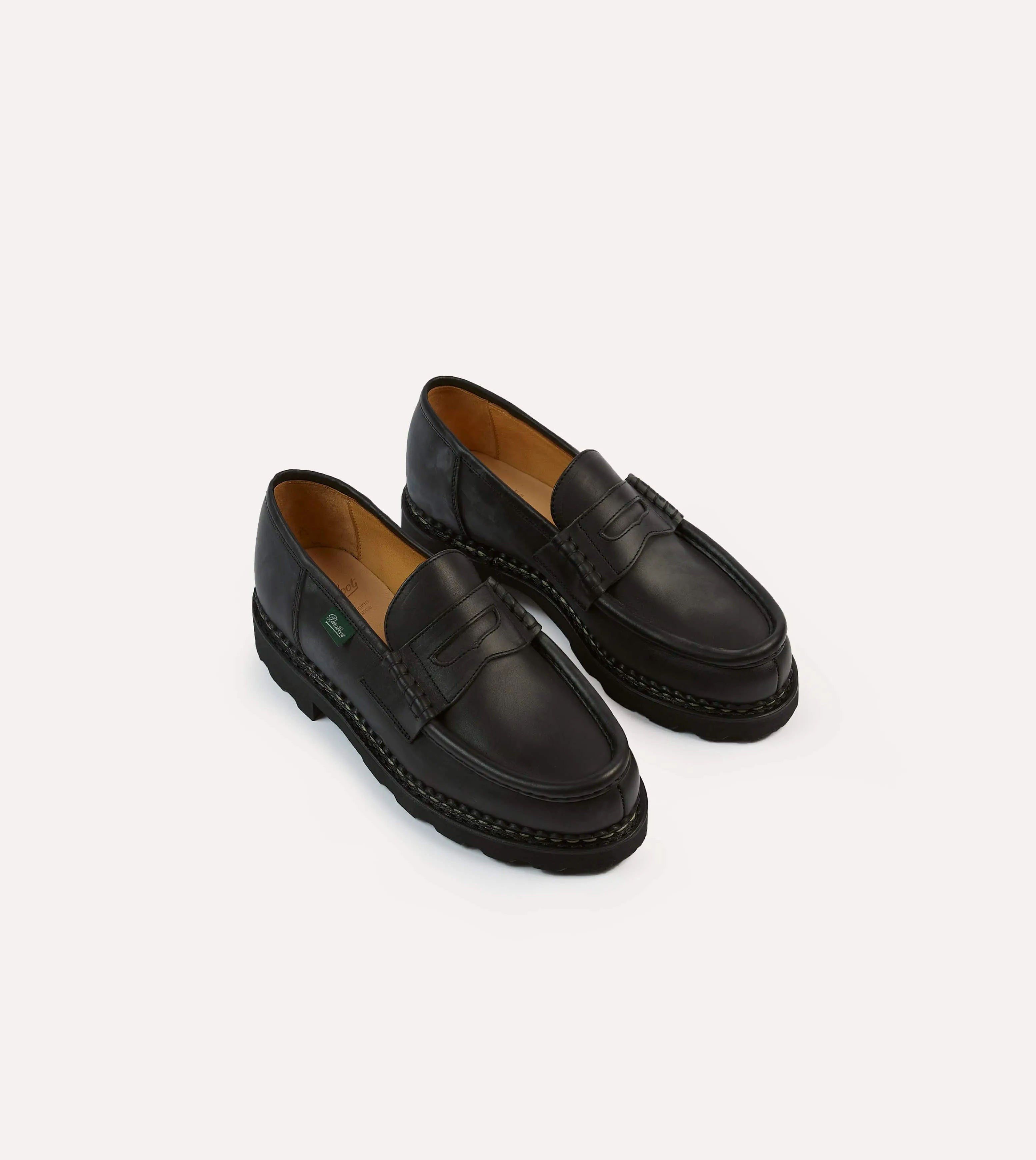 Paraboot Reims Black Leather Loafer sold by Drake's London