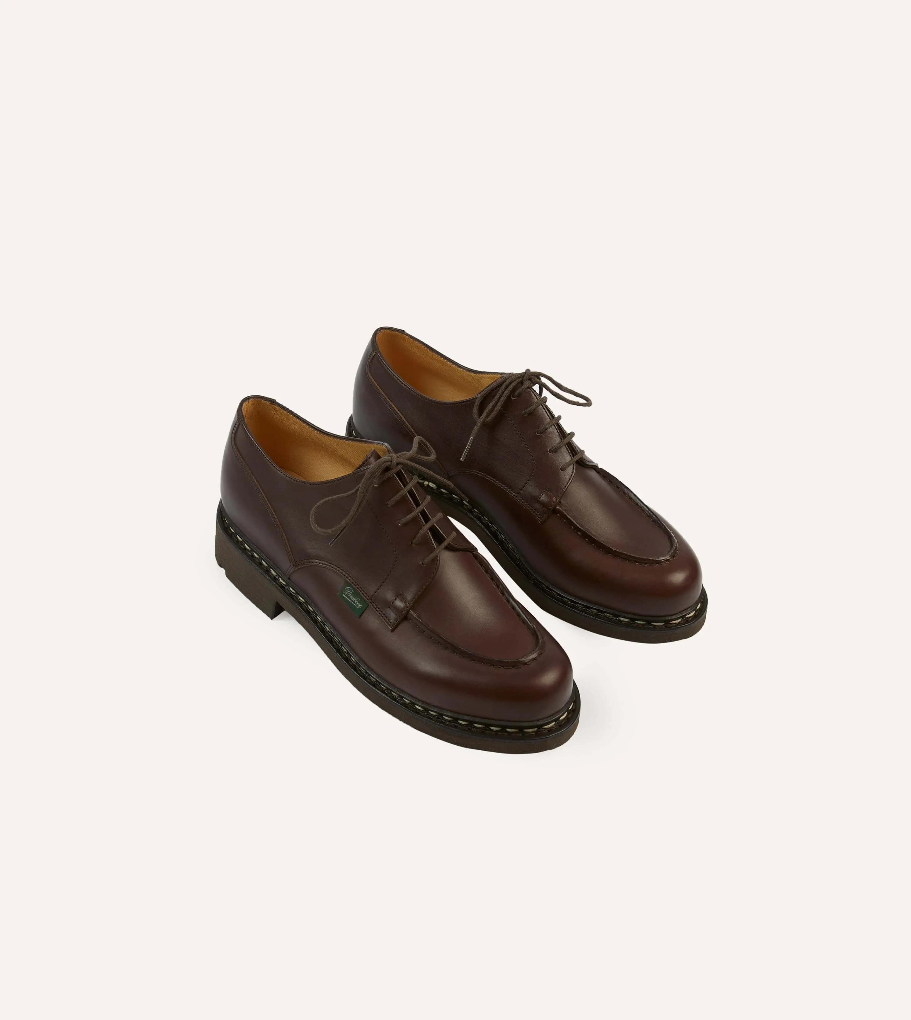 Paraboot Chambord Brown Leather Derby Shoe sold by Drake's London