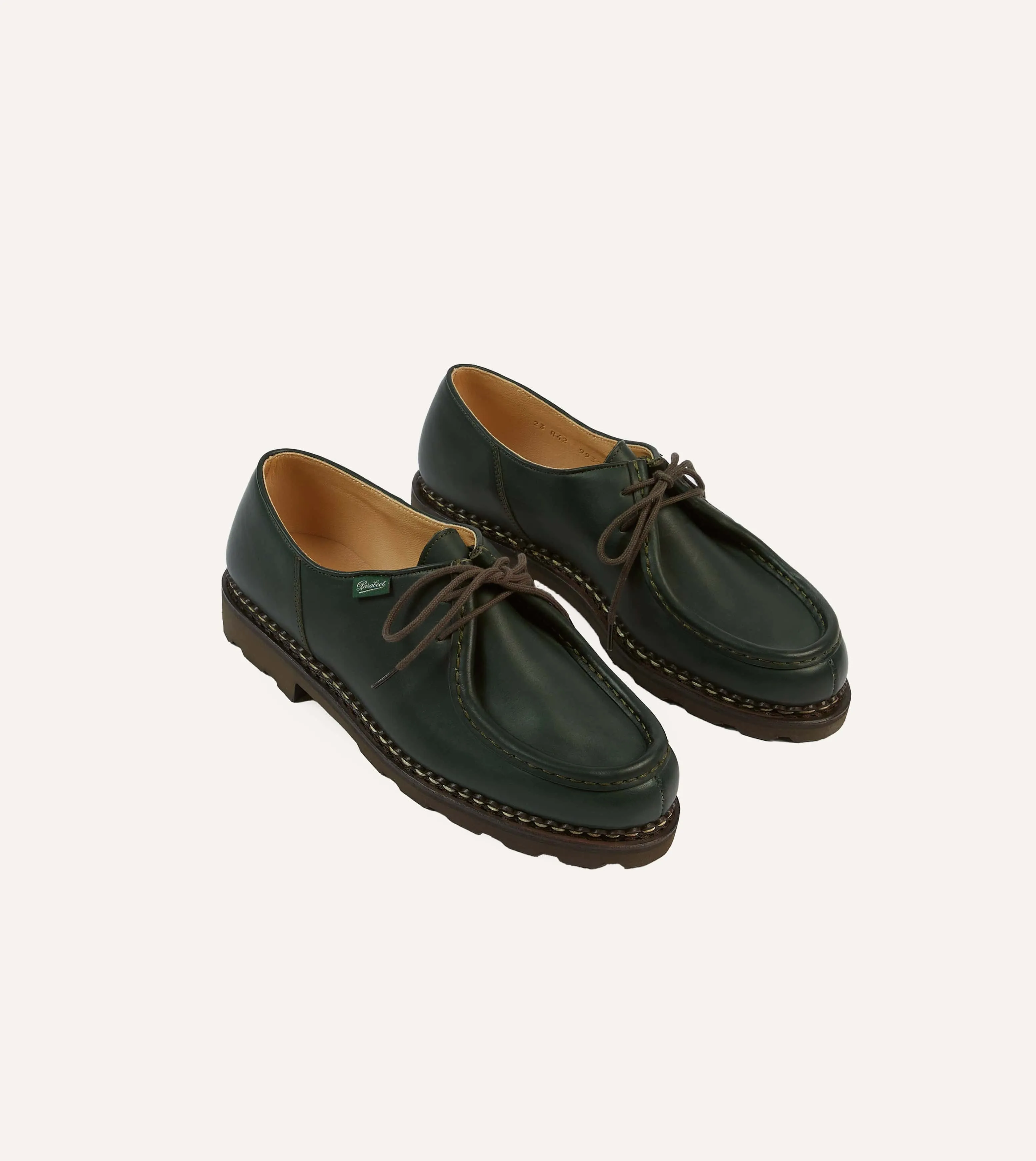 Paraboot Michael Green Leather Derby Shoe sold by Drake's London