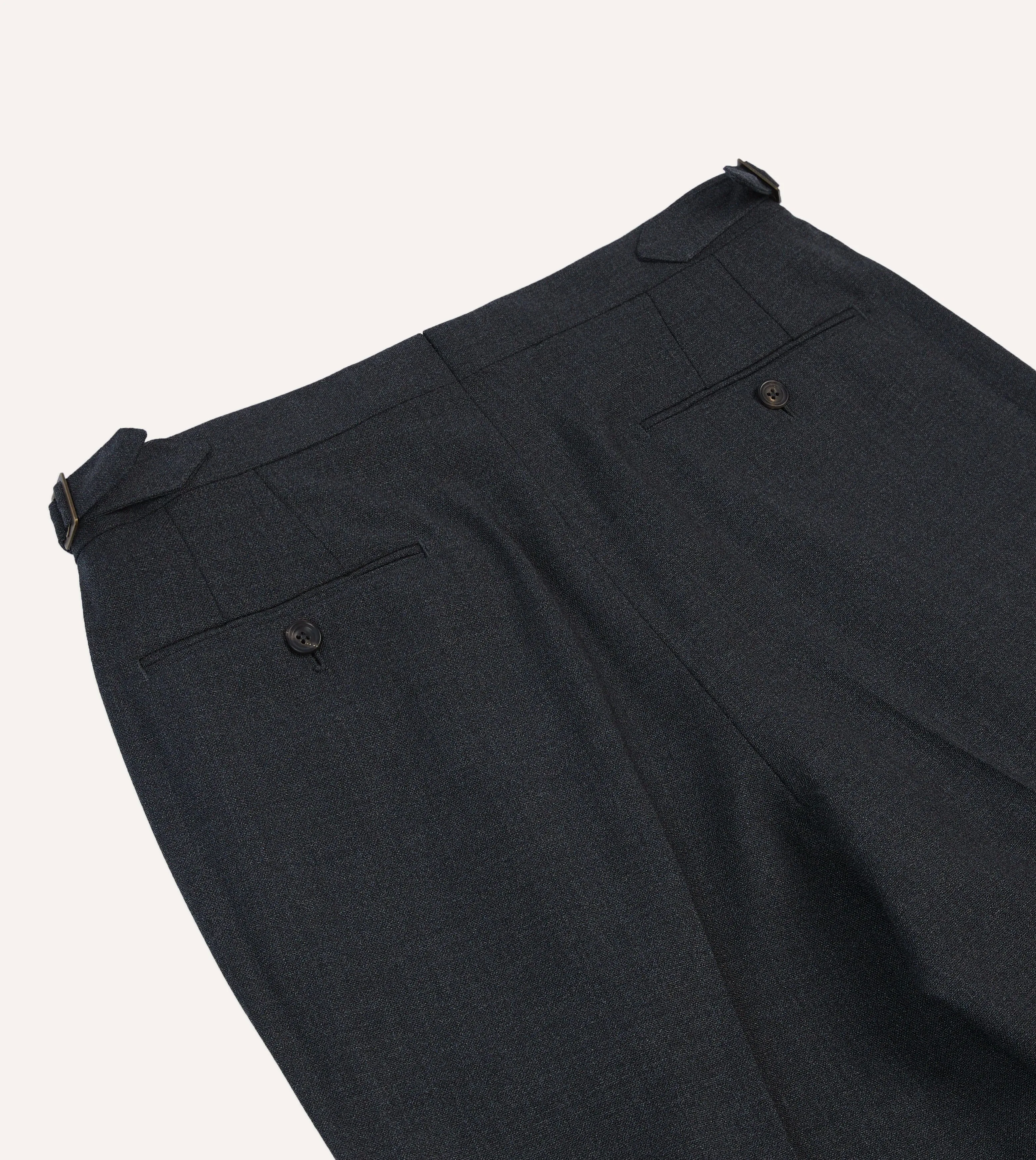 Charcoal Tropical Wool Single Pleat Trouser sold by Drake's London product image thumbnail 5