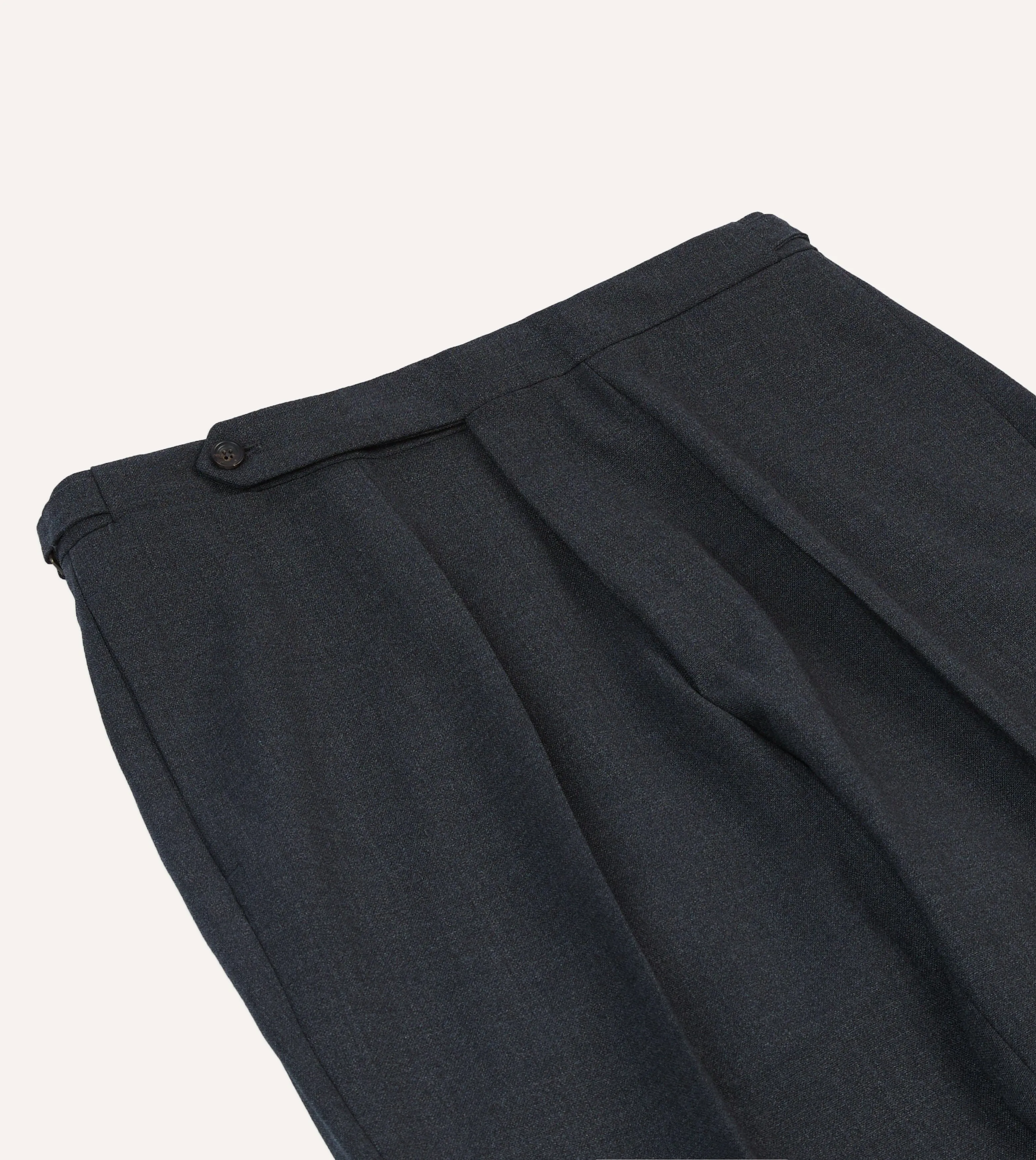 Charcoal Tropical Wool Single Pleat Trouser sold by Drake's London product image thumbnail 4