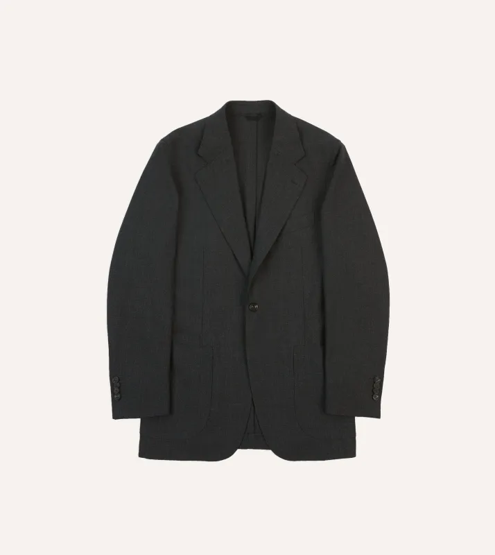 Charcoal Tropical Wool Tailored Jacket sold by Drake's London