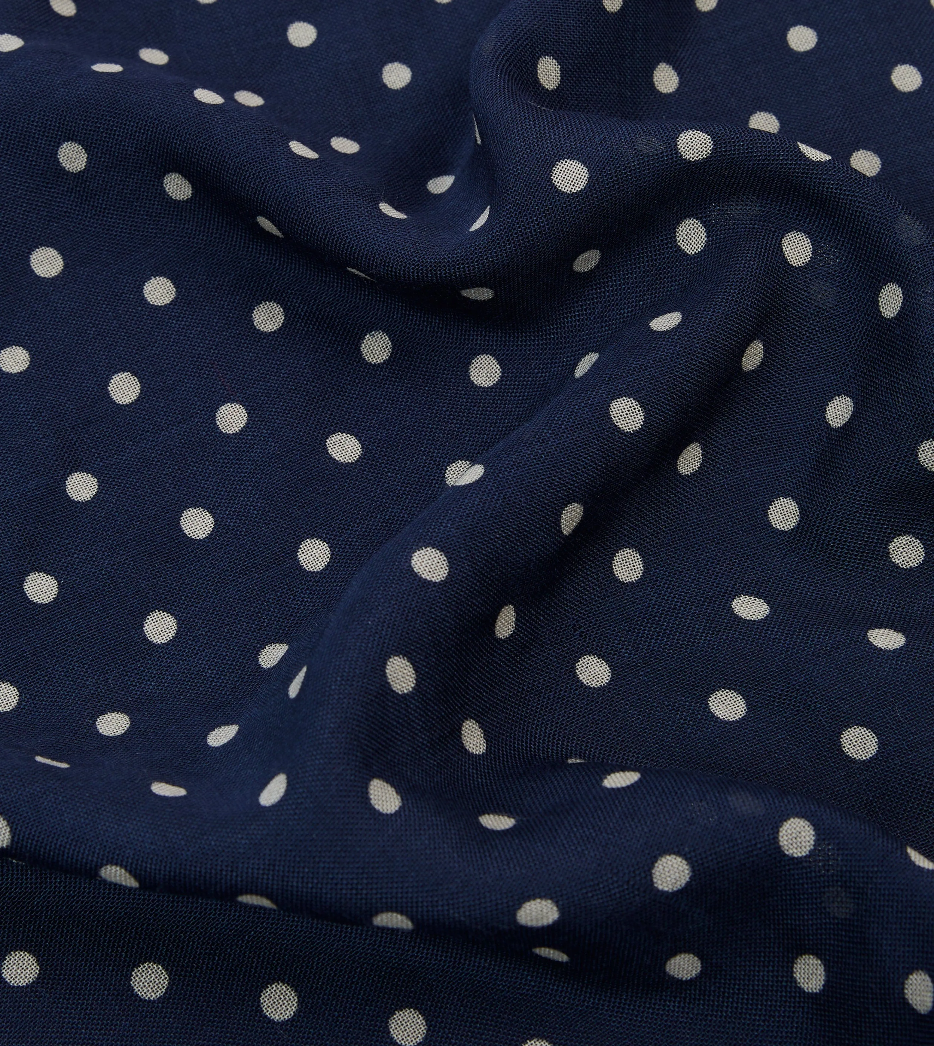 Navy Spot Print Wool-Silk Pocket Square sold by Drake's London product image thumbnail 2