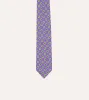 Purple Hexagon Tile Print Silk Self-Tipped Tie sold by Drake's London