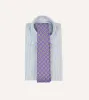 Purple Hexagon Tile Print Silk Self-Tipped Tie sold by Drake's London