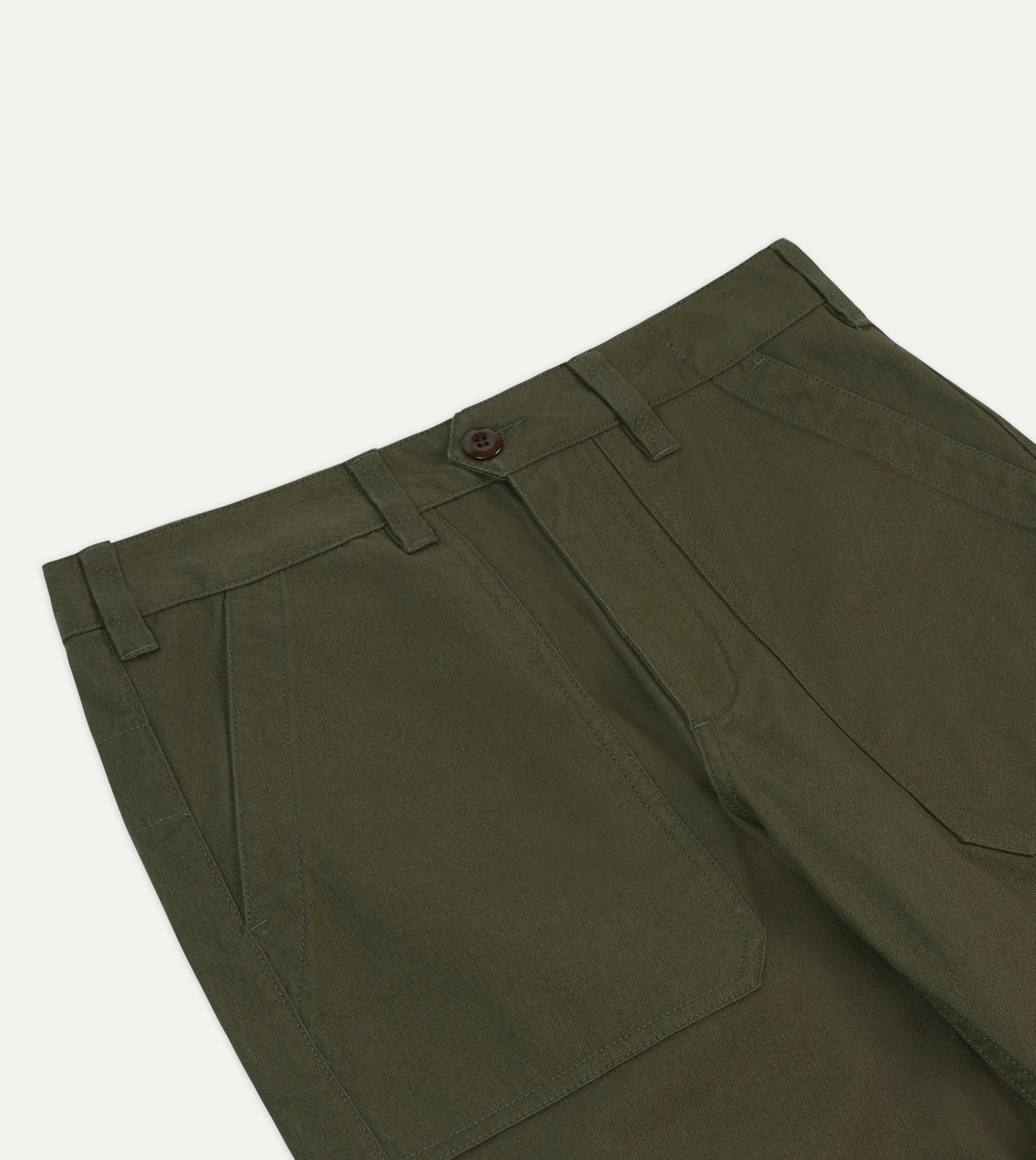 St. JOHN by Drake's Olive Cotton Fatigue Trouser sold by Drake's London product image thumbnail 4