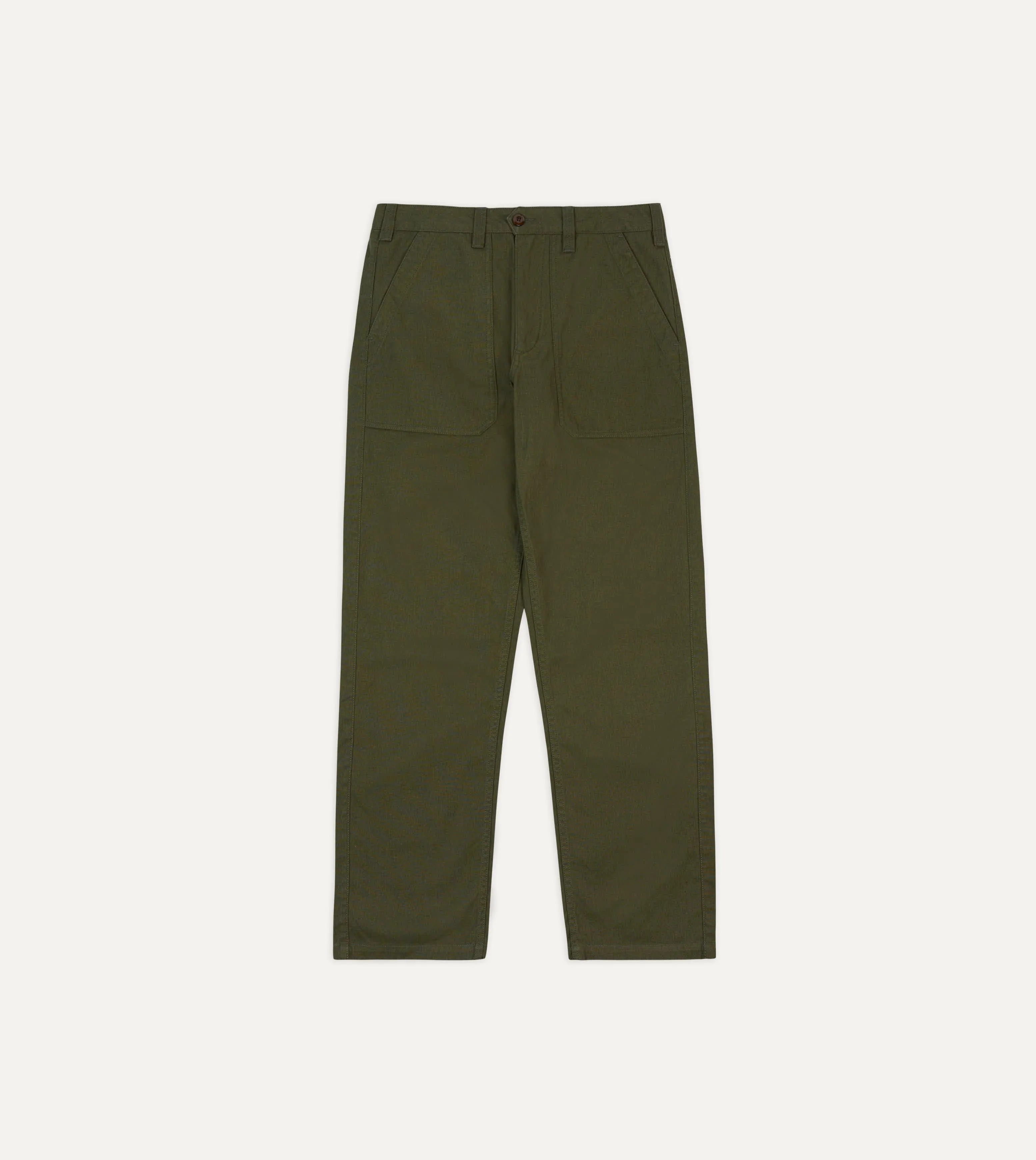 St. JOHN by Drake's Olive Cotton Fatigue Trouser sold by Drake's London product image thumbnail 3