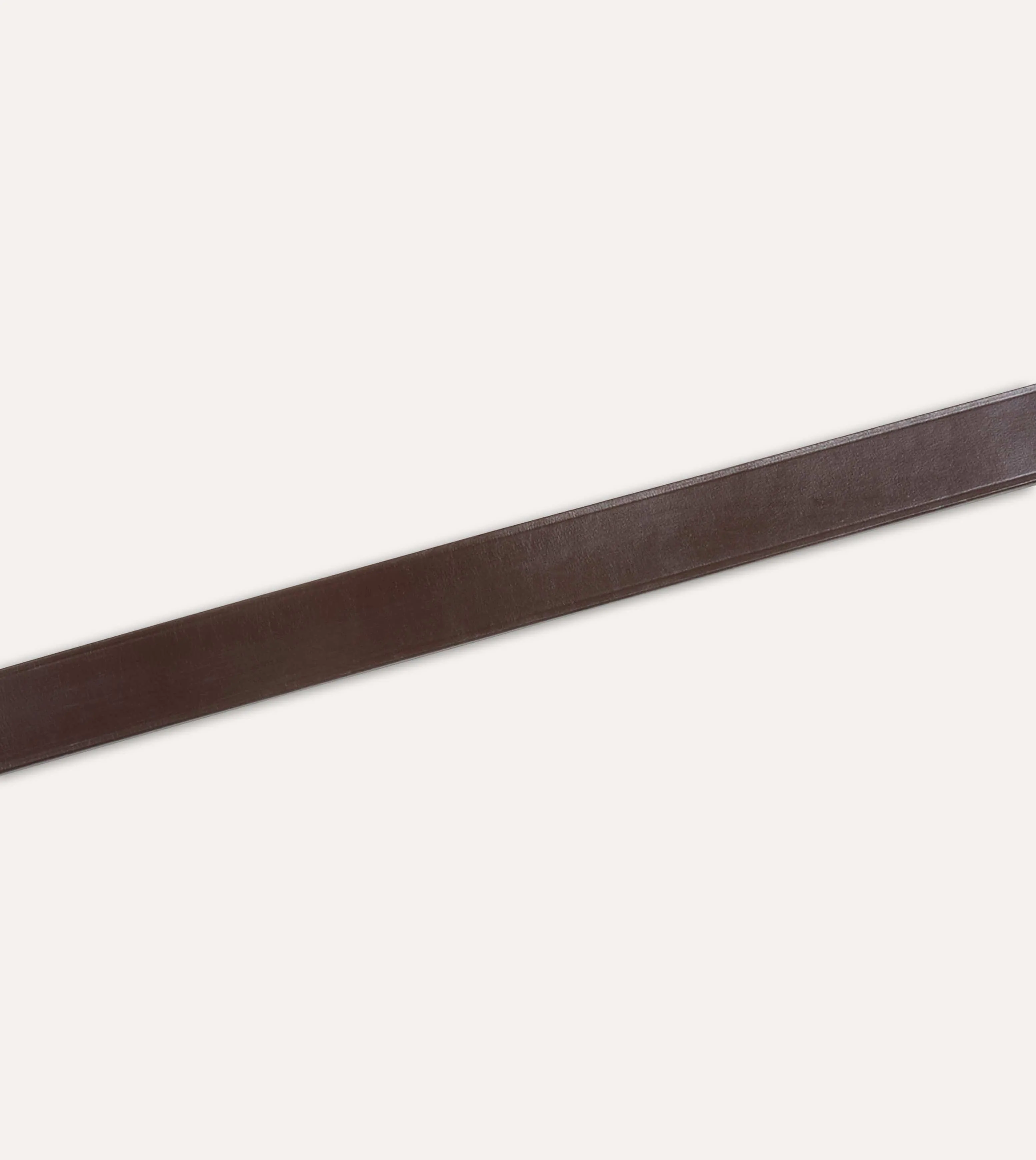 Dark Brown Unlined Bridle Leather Belt with Brass Buckle sold by Drake's London product image thumbnail 4