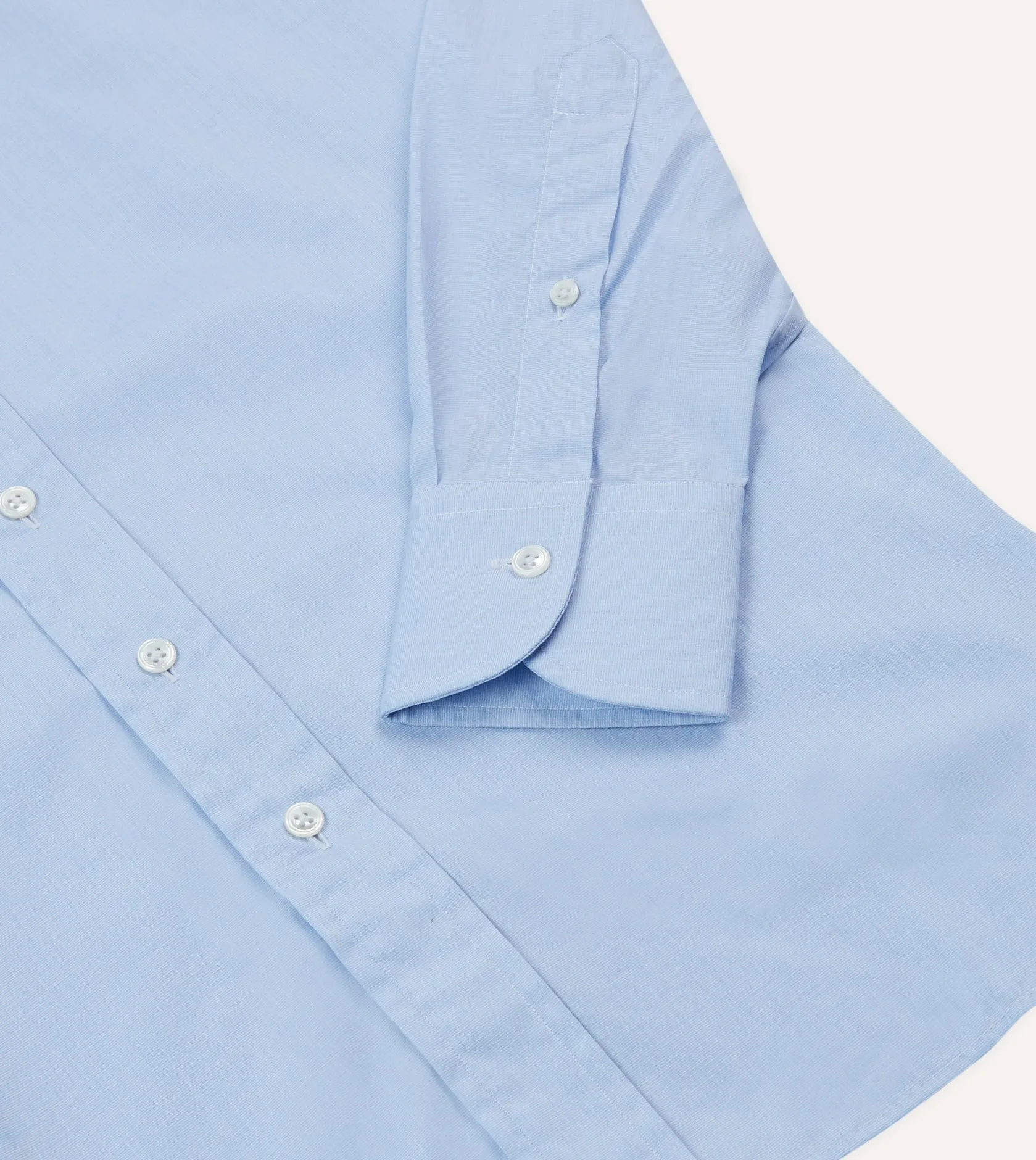 Sky Blue Cotton Spread Collar End-on-End Poplin Shirt sold by Drake's London product image thumbnail 4