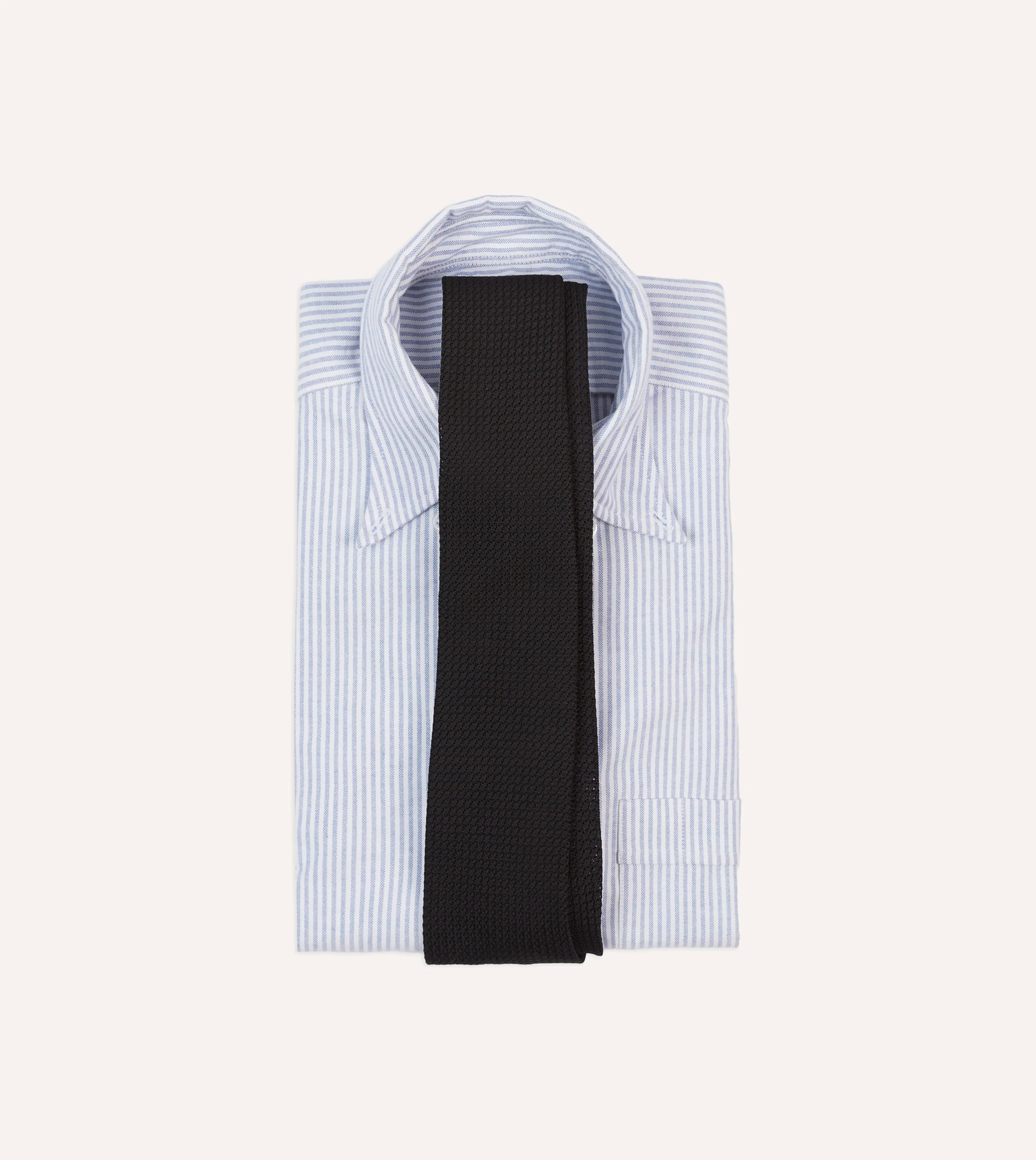 Black Hand Rolled Large Knot Grenadine Tie sold by Drake's London product image thumbnail 2