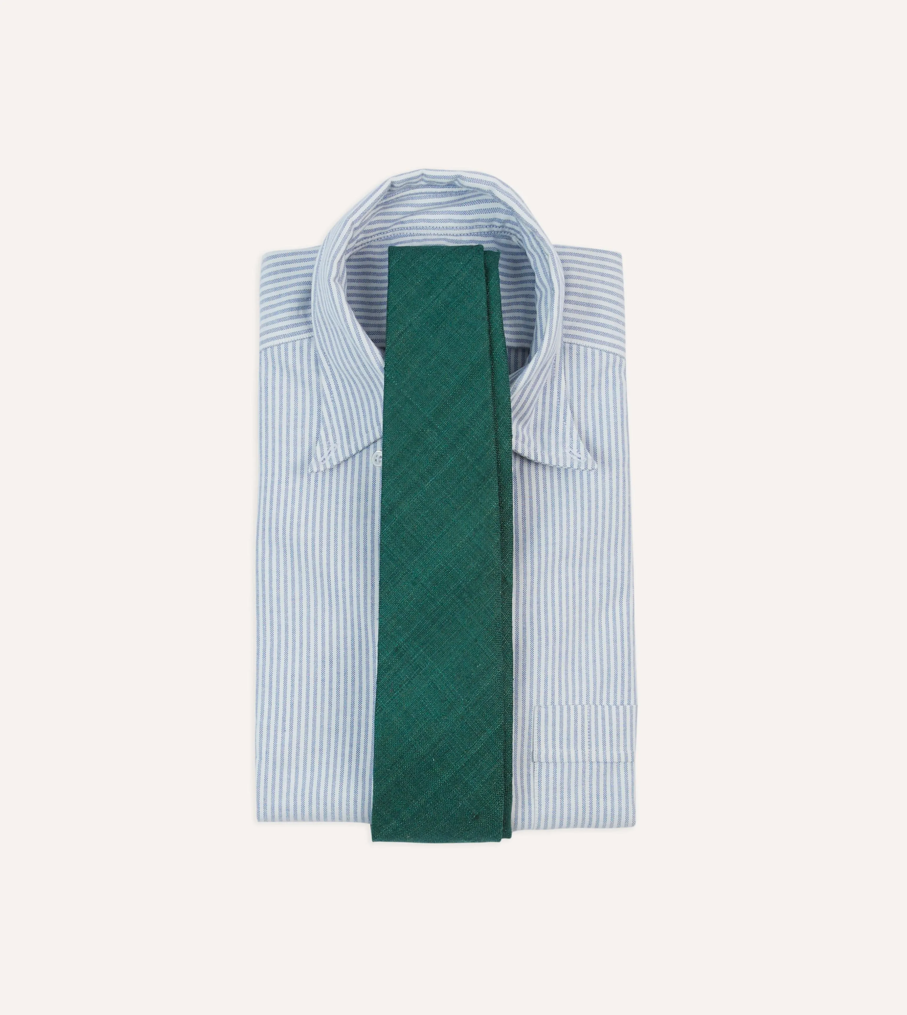 Teal Tussah Hand Rolled Silk Tie sold by Drake's London product image thumbnail 2