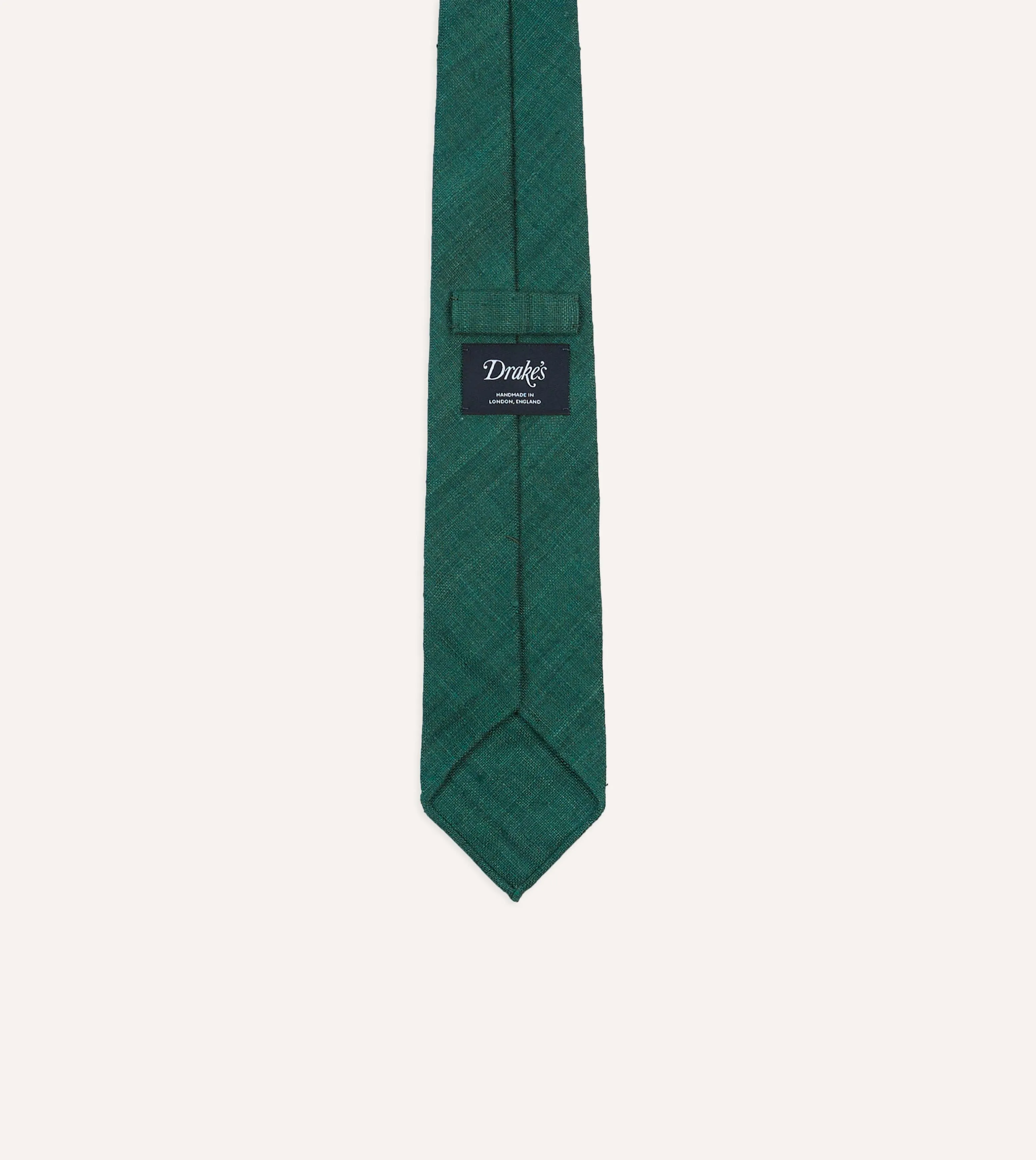 Teal Tussah Hand Rolled Silk Tie sold by Drake's London product image thumbnail 4