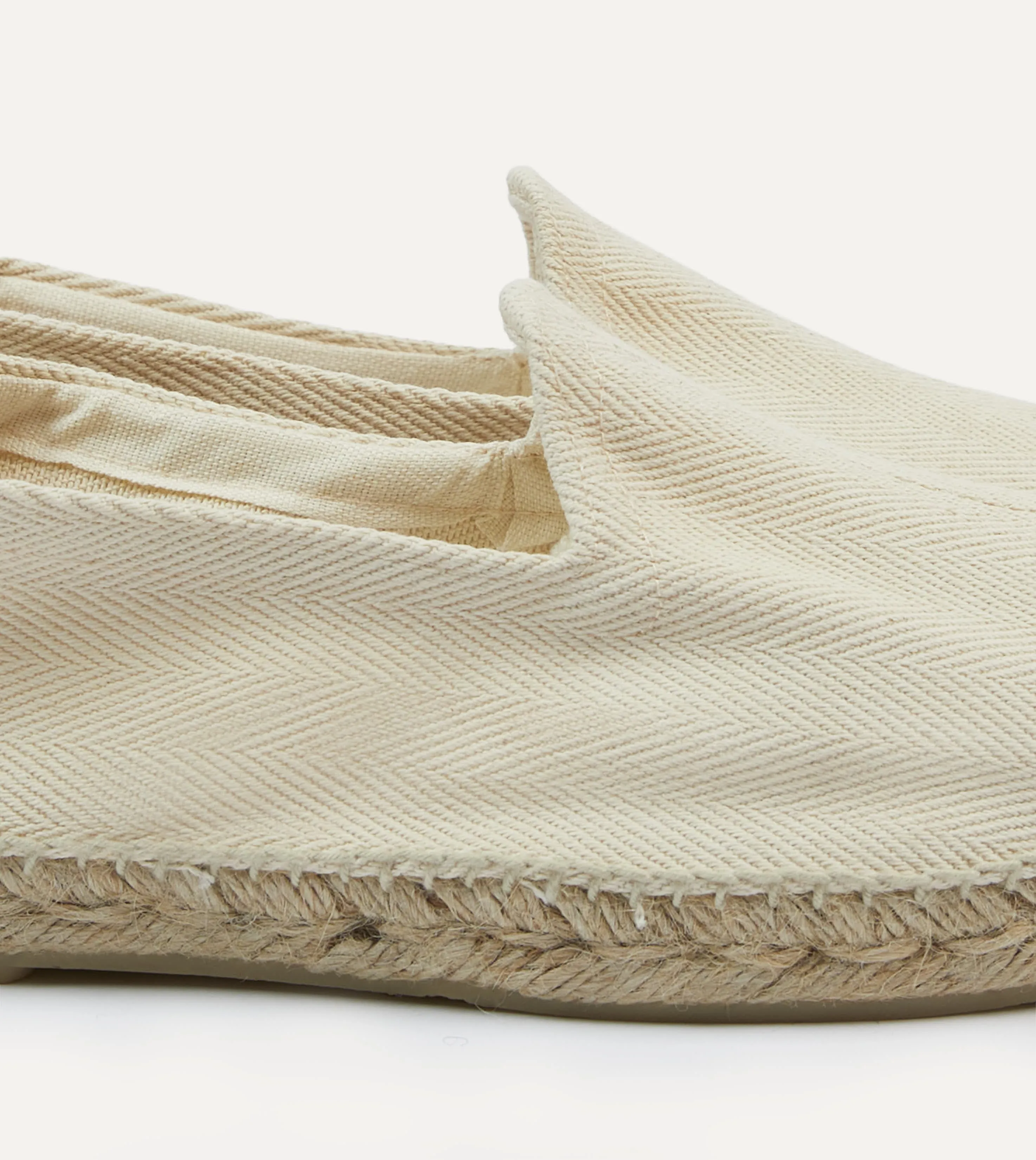 Ecru Herringbone Cotton Espadrilles sold by Drake's London product image thumbnail 3
