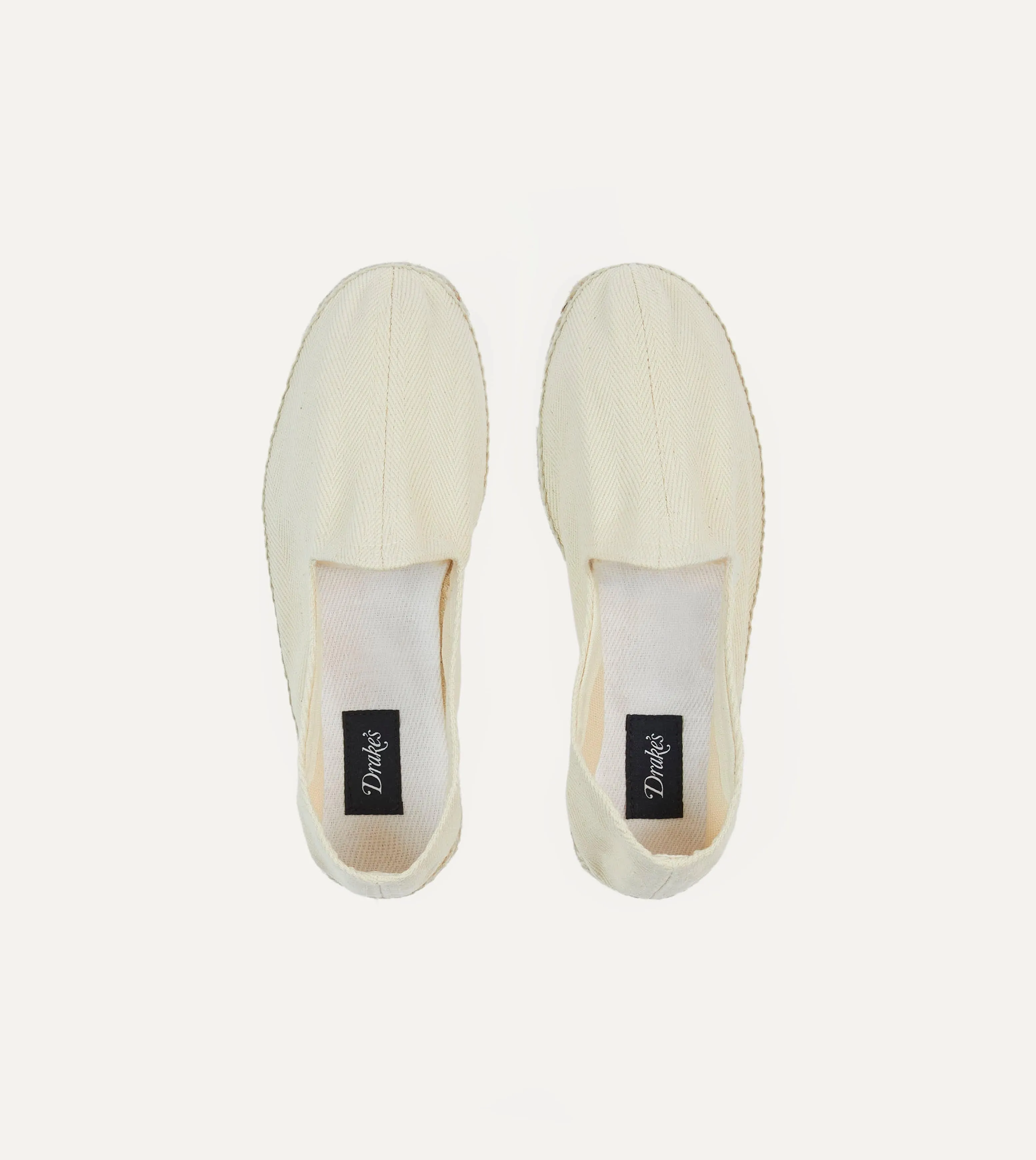 Ecru Herringbone Cotton Espadrilles sold by Drake's London product image thumbnail 4