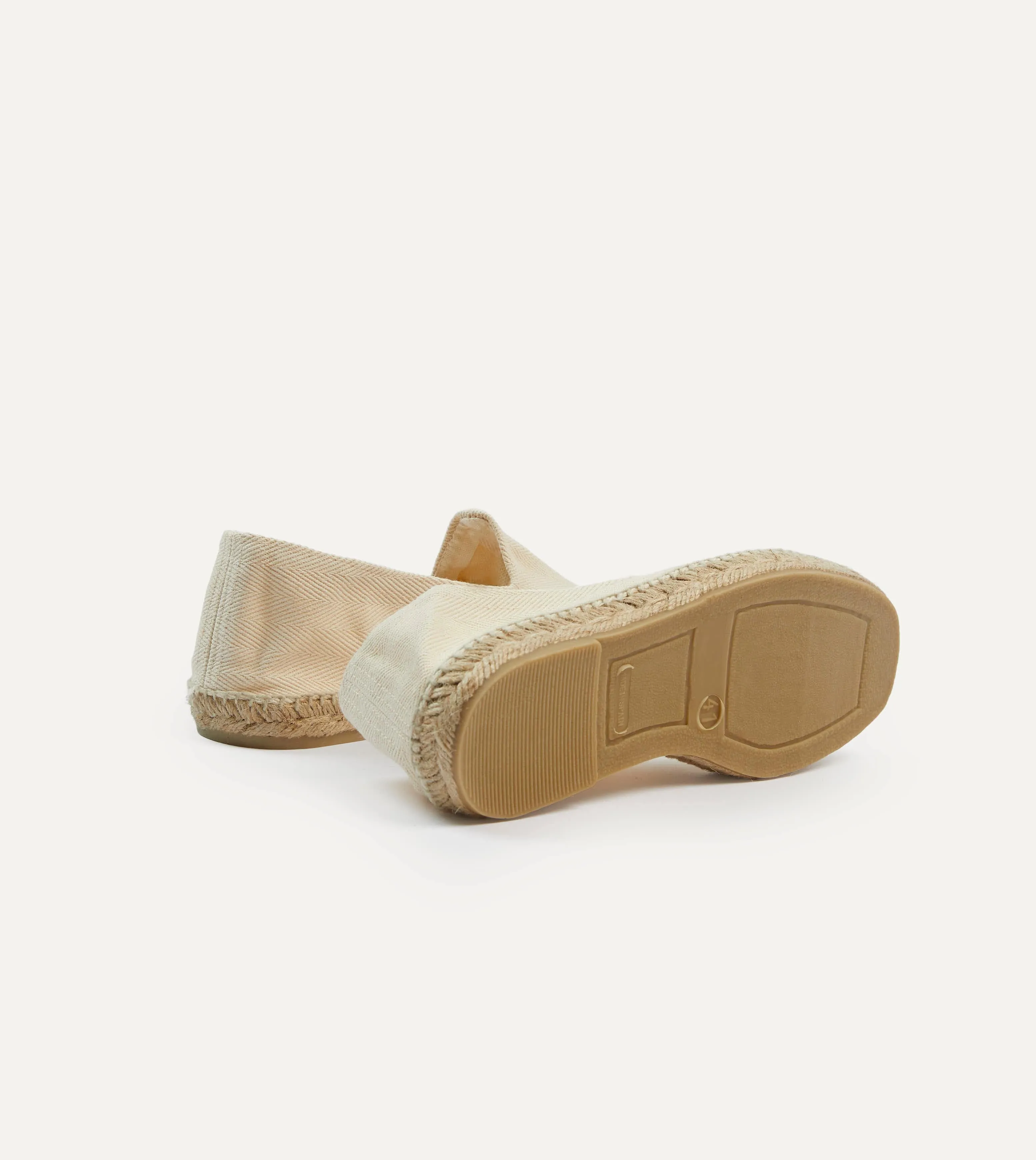 Ecru Herringbone Cotton Espadrilles sold by Drake's London product image thumbnail 2