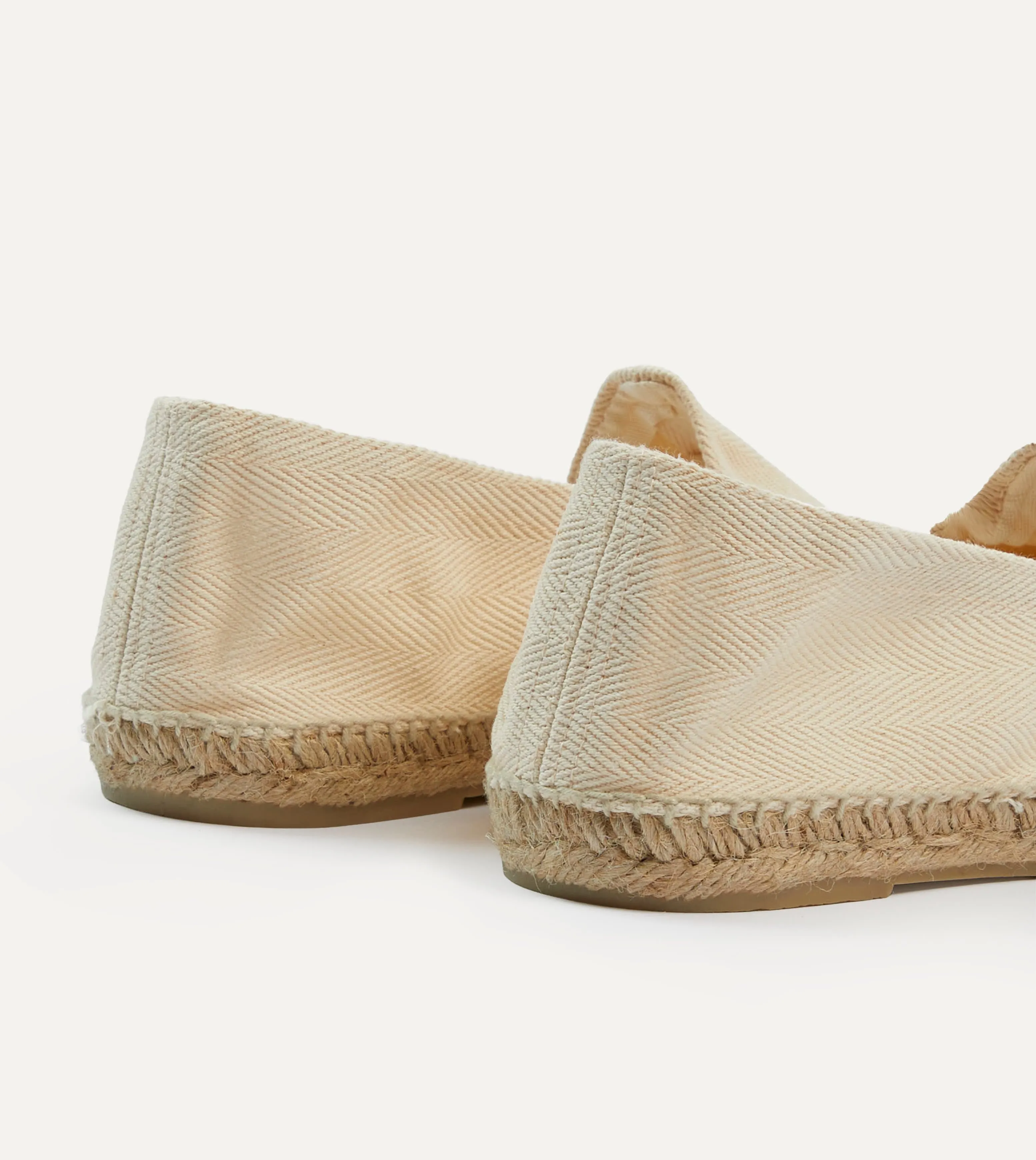 Ecru Herringbone Cotton Espadrilles sold by Drake's London product image thumbnail 5