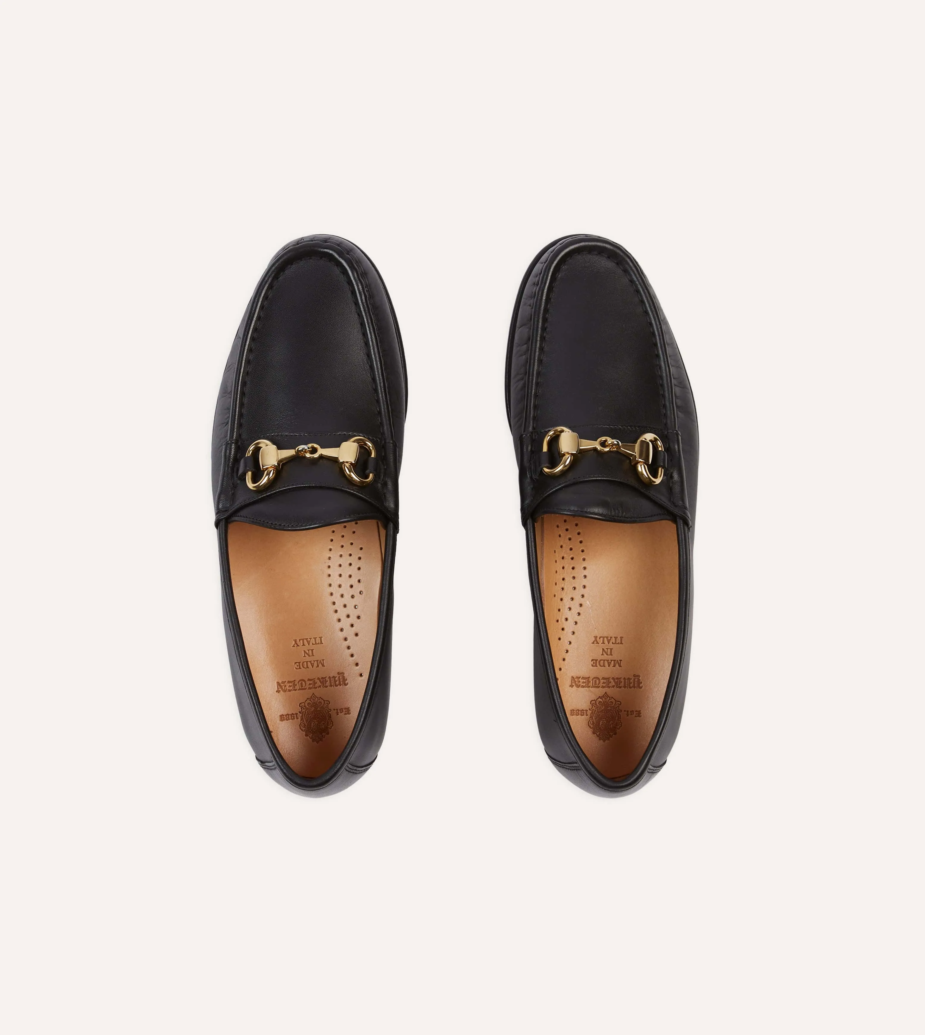 Yuketen Moc Ischia Black Leather Bit Loafer sold by Drake's London product image thumbnail 4