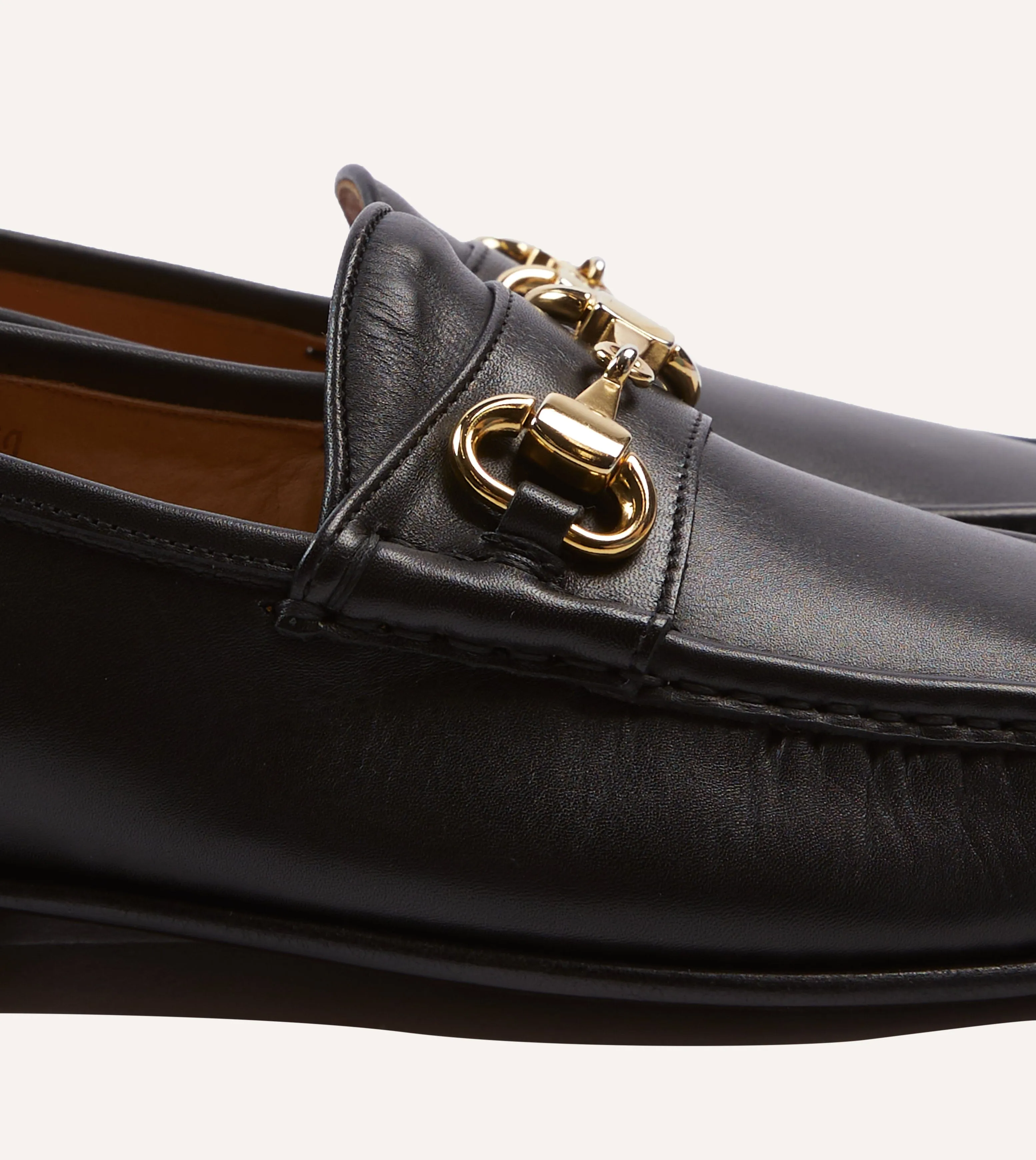 Yuketen Moc Ischia Black Leather Bit Loafer sold by Drake's London product image thumbnail 3