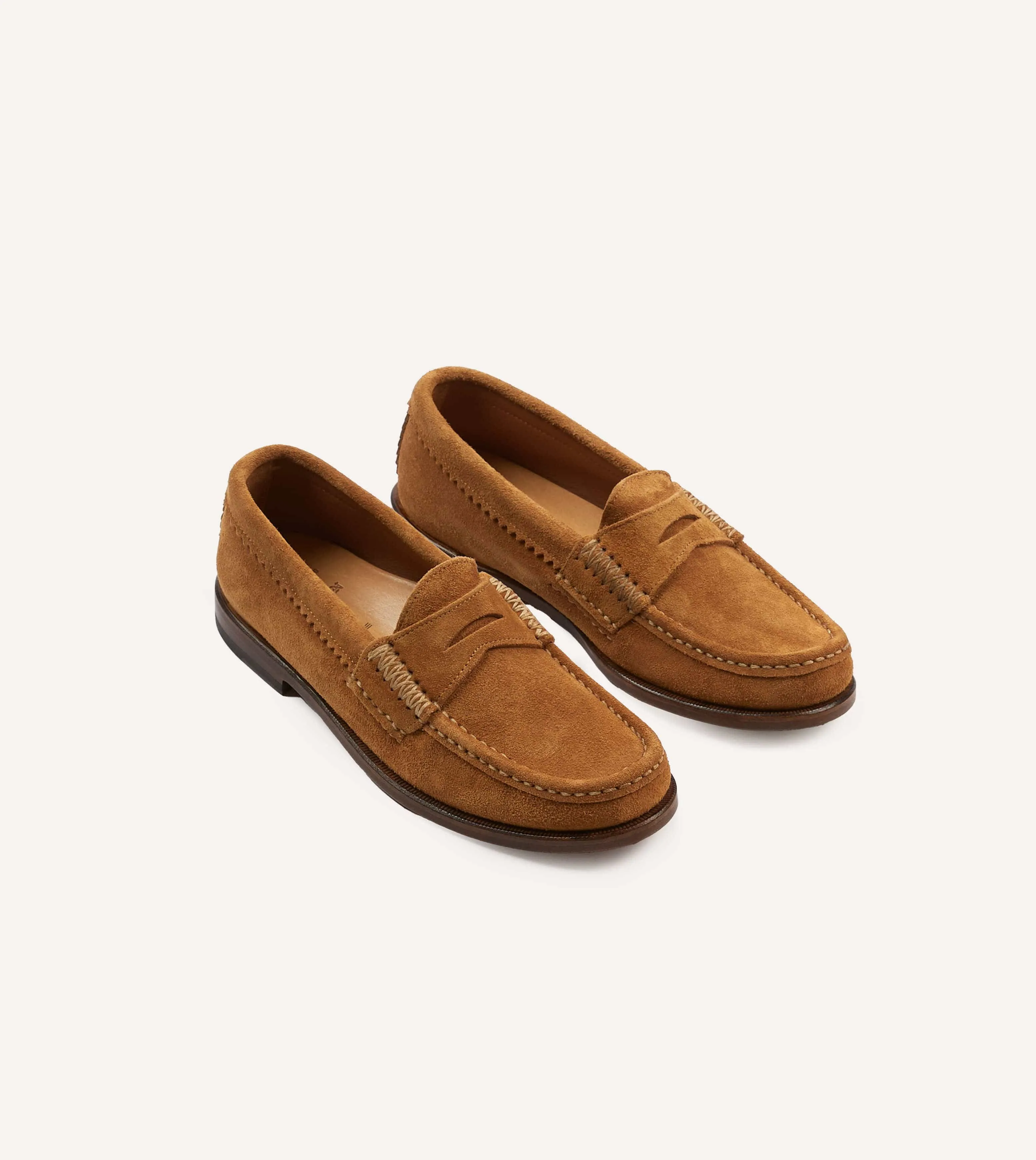 Yuketen Brown Leather Rob’s Loafer sold by Drake's London