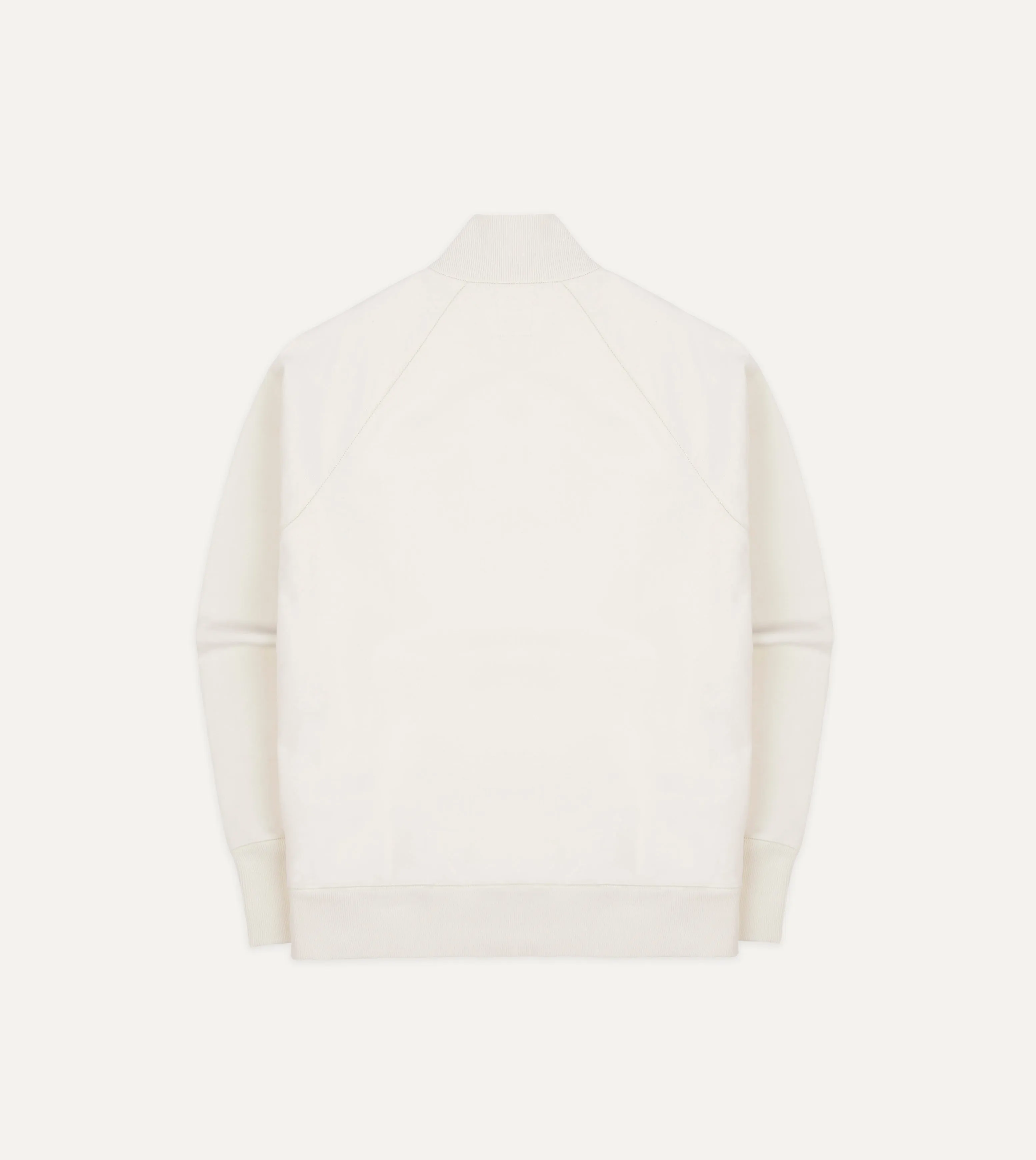 Ecru Cotton Quarter Zip Sweatshirt sold by Drake's London product image thumbnail 5