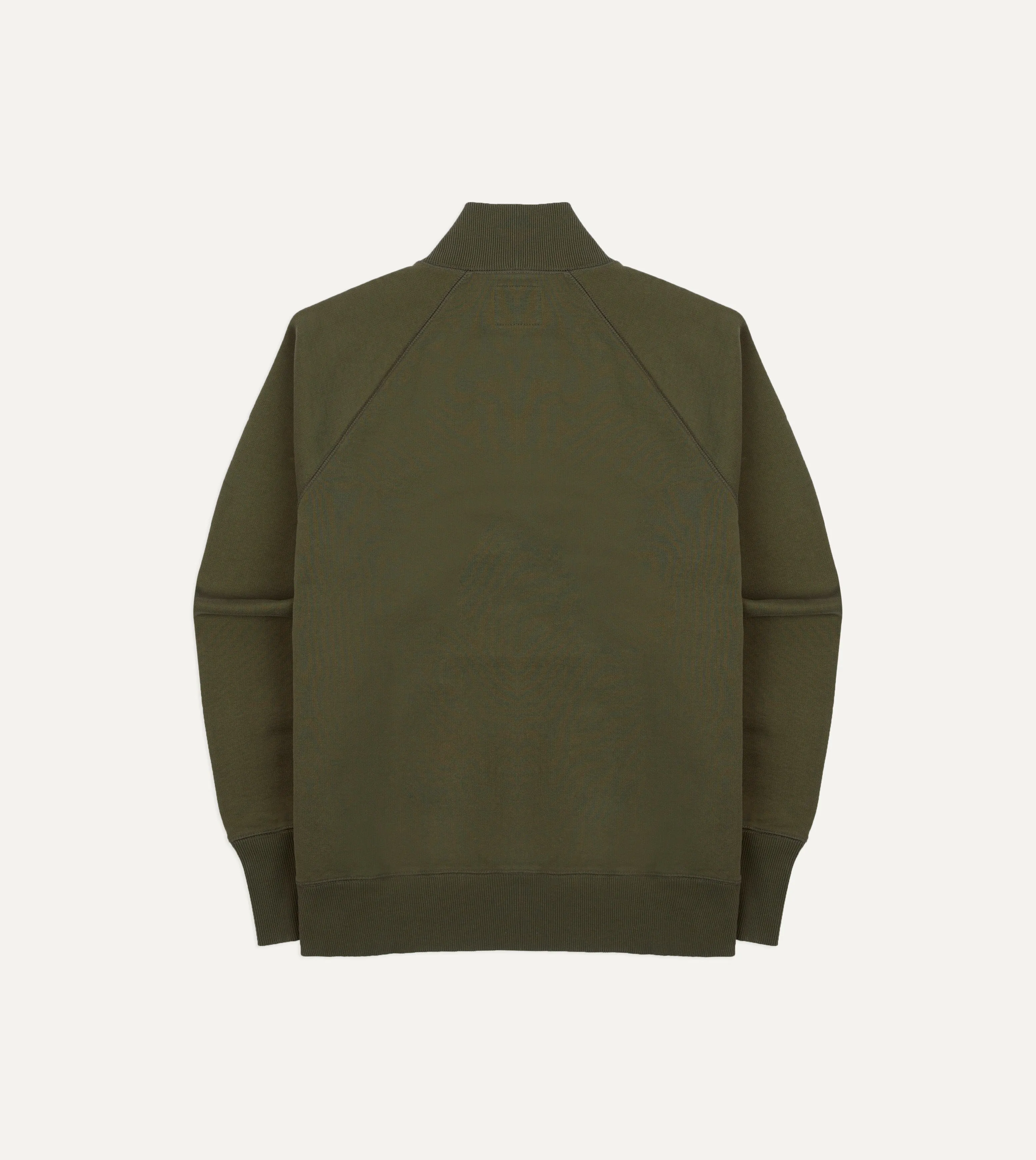 Khaki Green Cotton Quarter Zip Sweatshirt sold by Drake's London product image thumbnail 5