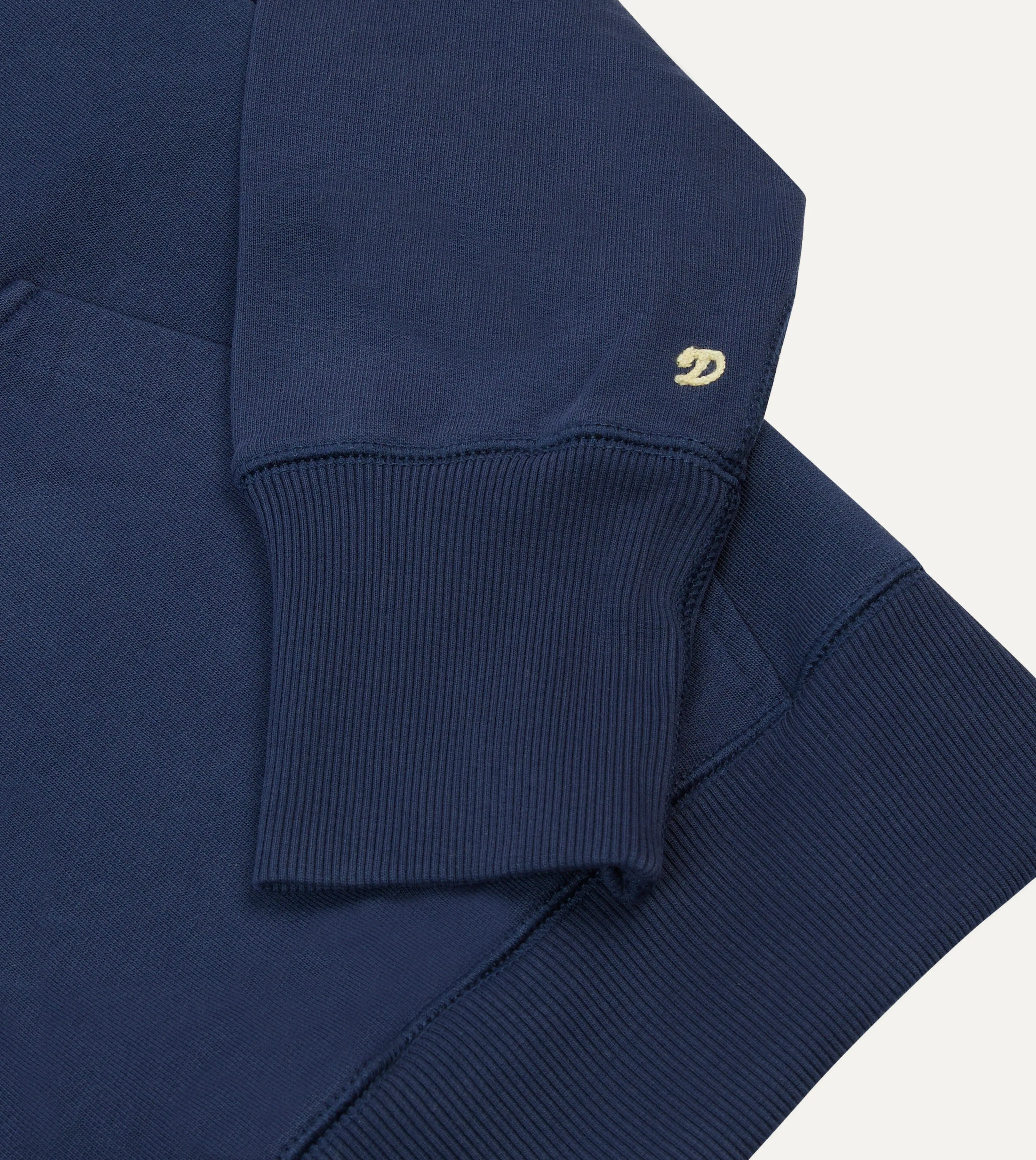 Navy Cotton Quarter Zip Sweatshirt sold by Drake's London product image thumbnail 4
