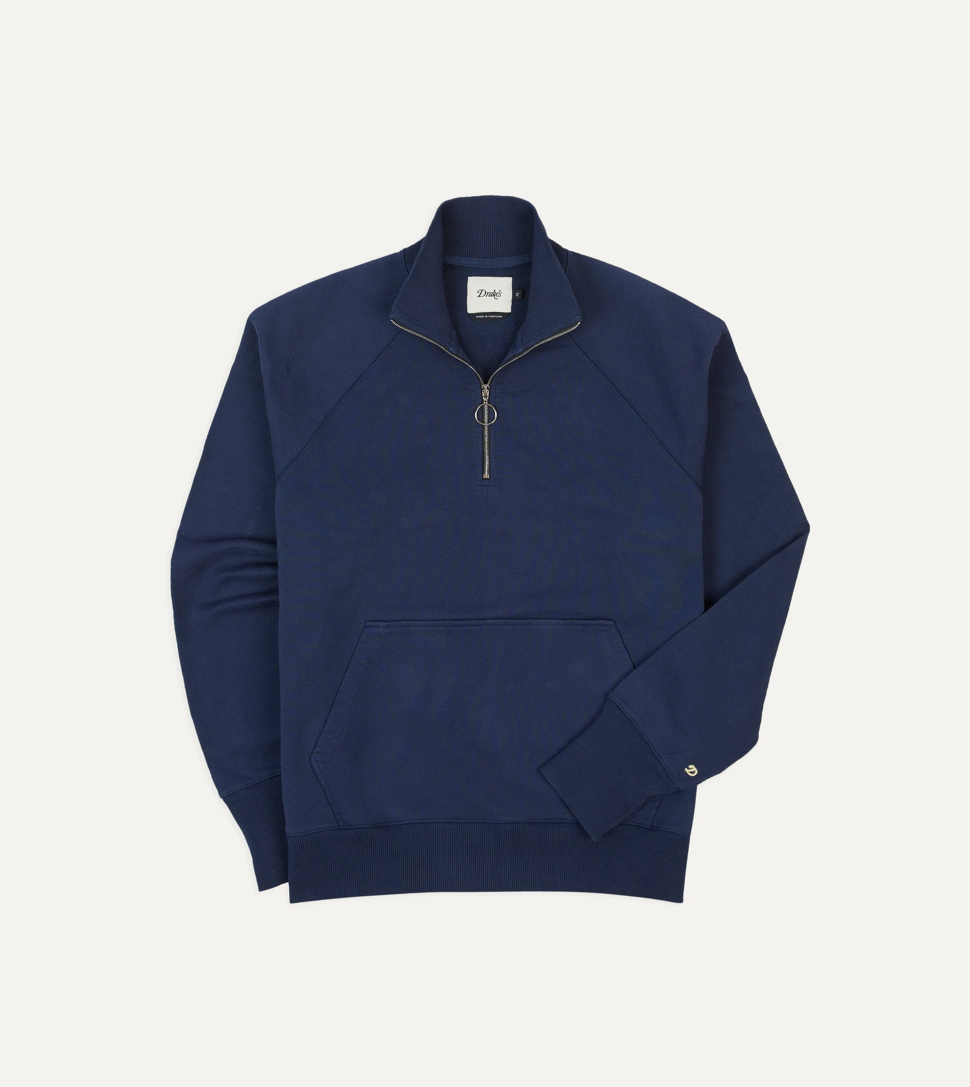 Navy Cotton Quarter Zip Sweatshirt sold by Drake's London