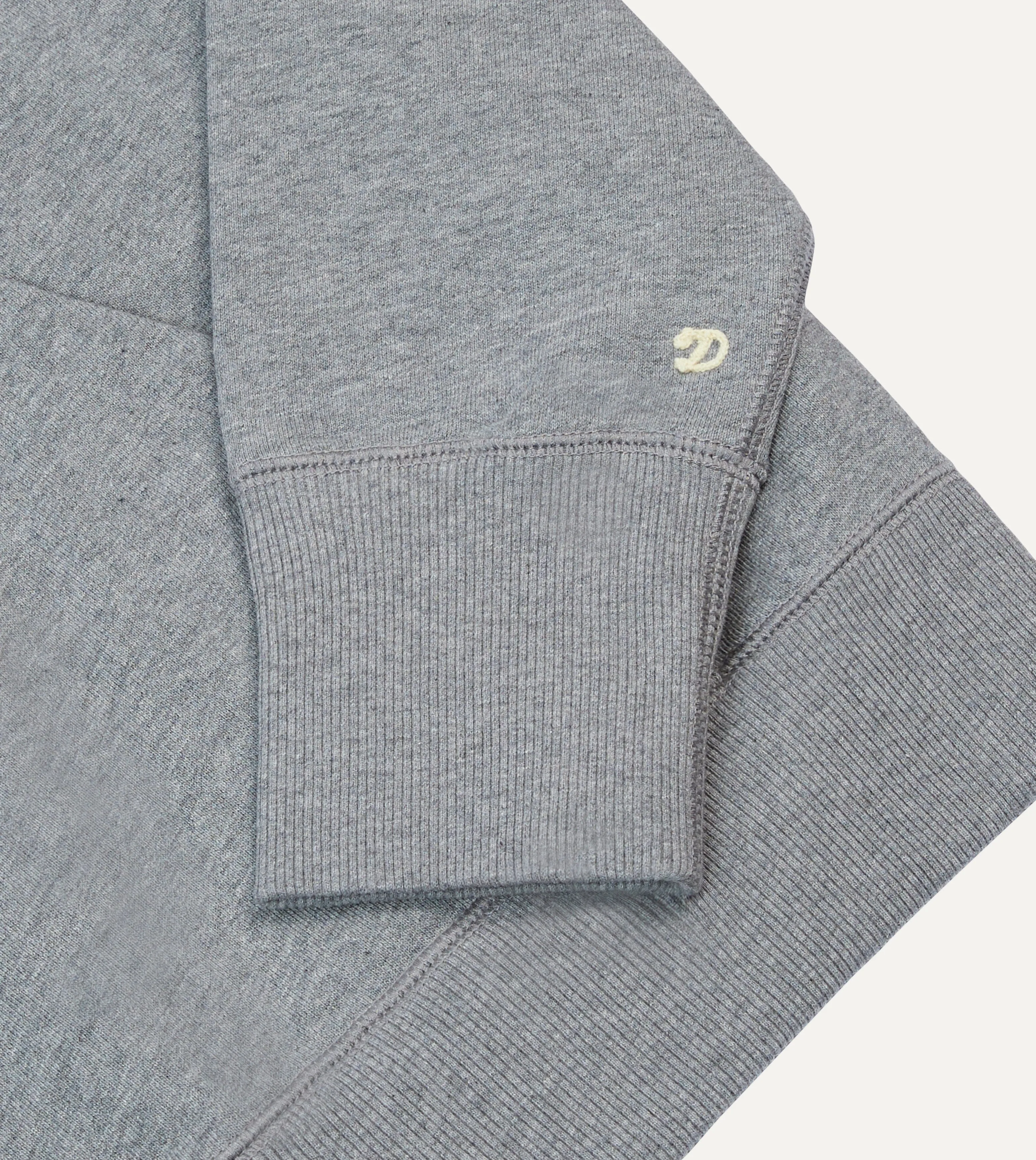 Grey Cotton Quarter Zip Sweatshirt sold by Drake's London product image thumbnail 4