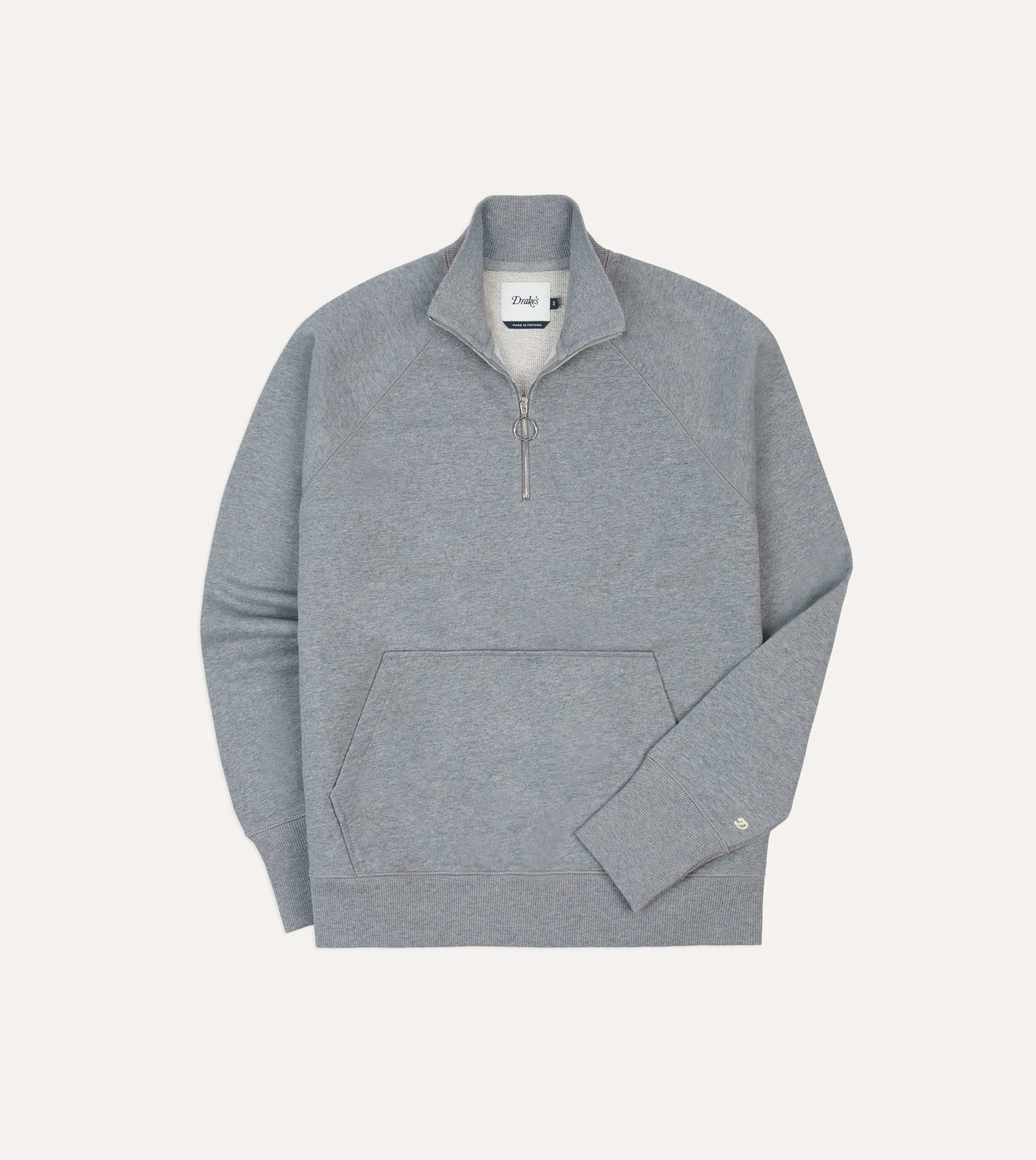 Grey Cotton Quarter Zip Sweatshirt sold by Drake's London
